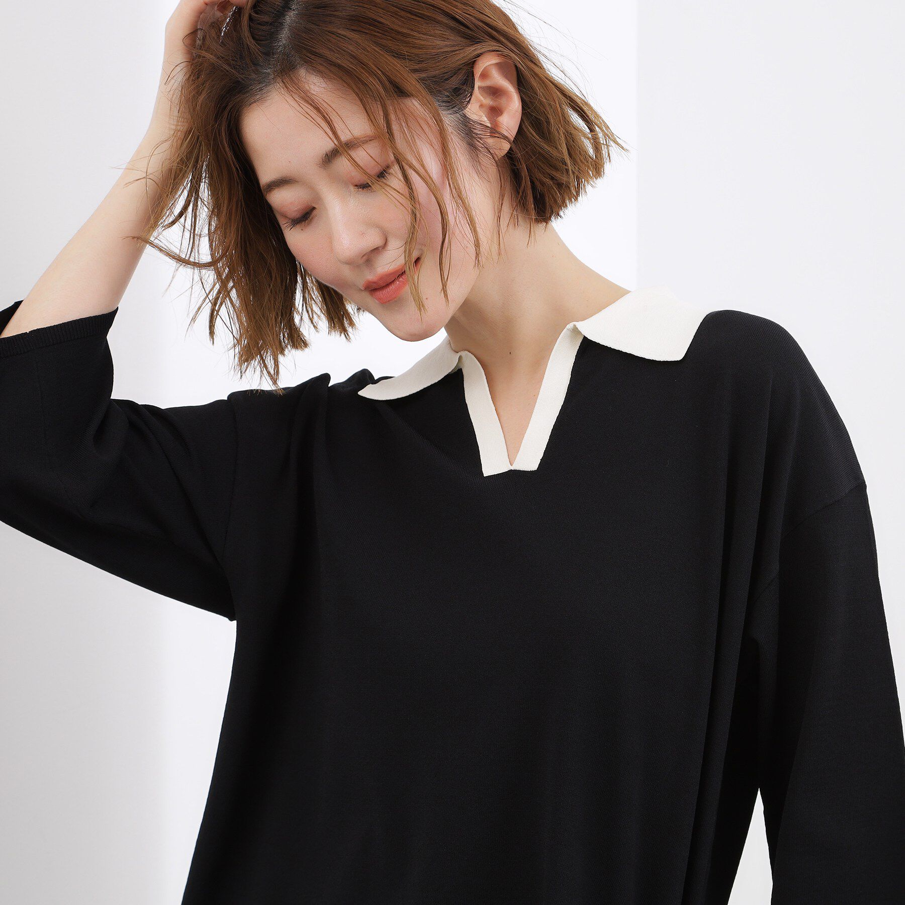 grove「【貴島明日香さん着用】ラガークロップドプルオーバー」|ニット・セーター|