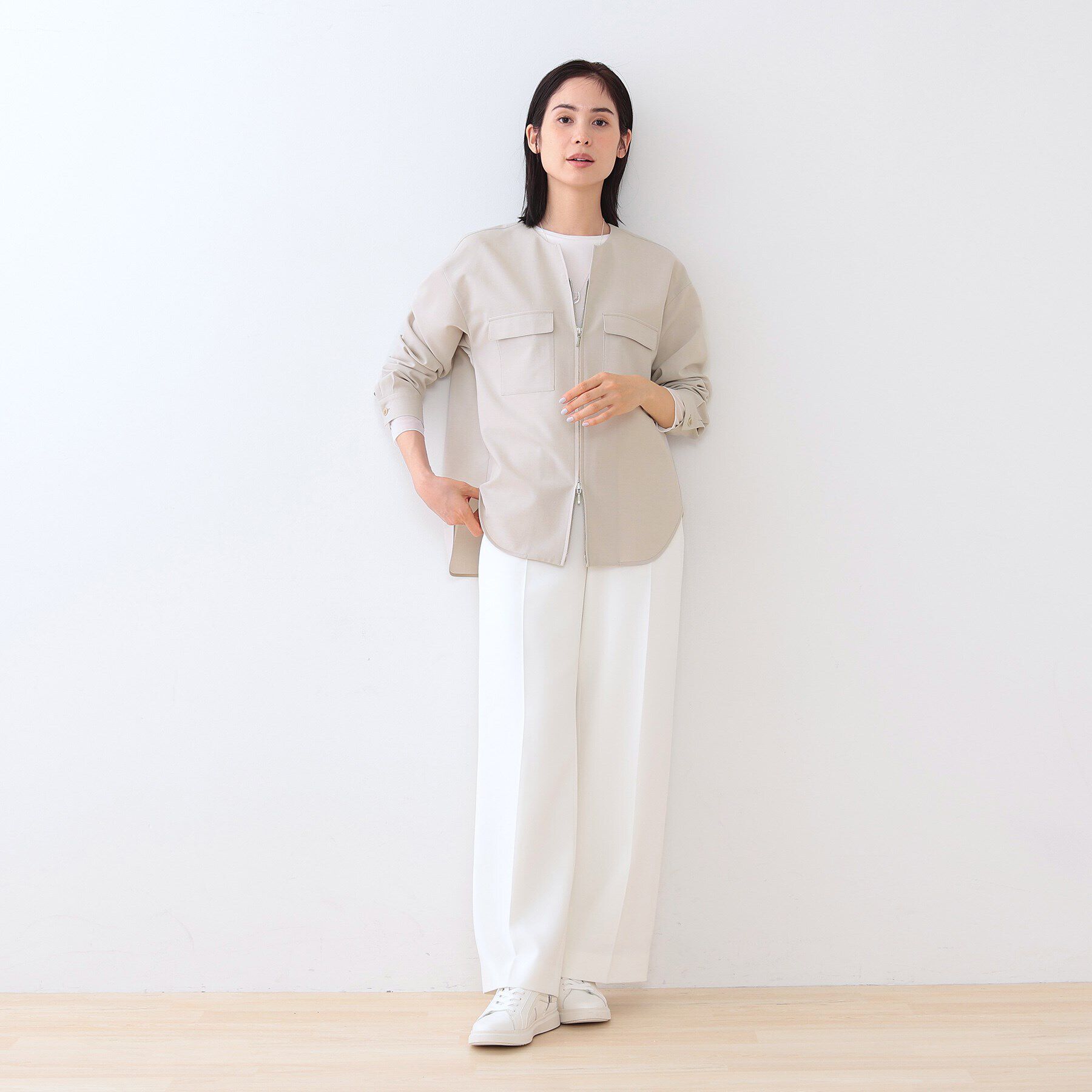 INDIVI「【洗える／SETUP可能】ダブルポケット シャツブルゾン」|シャツ・ブラウス|