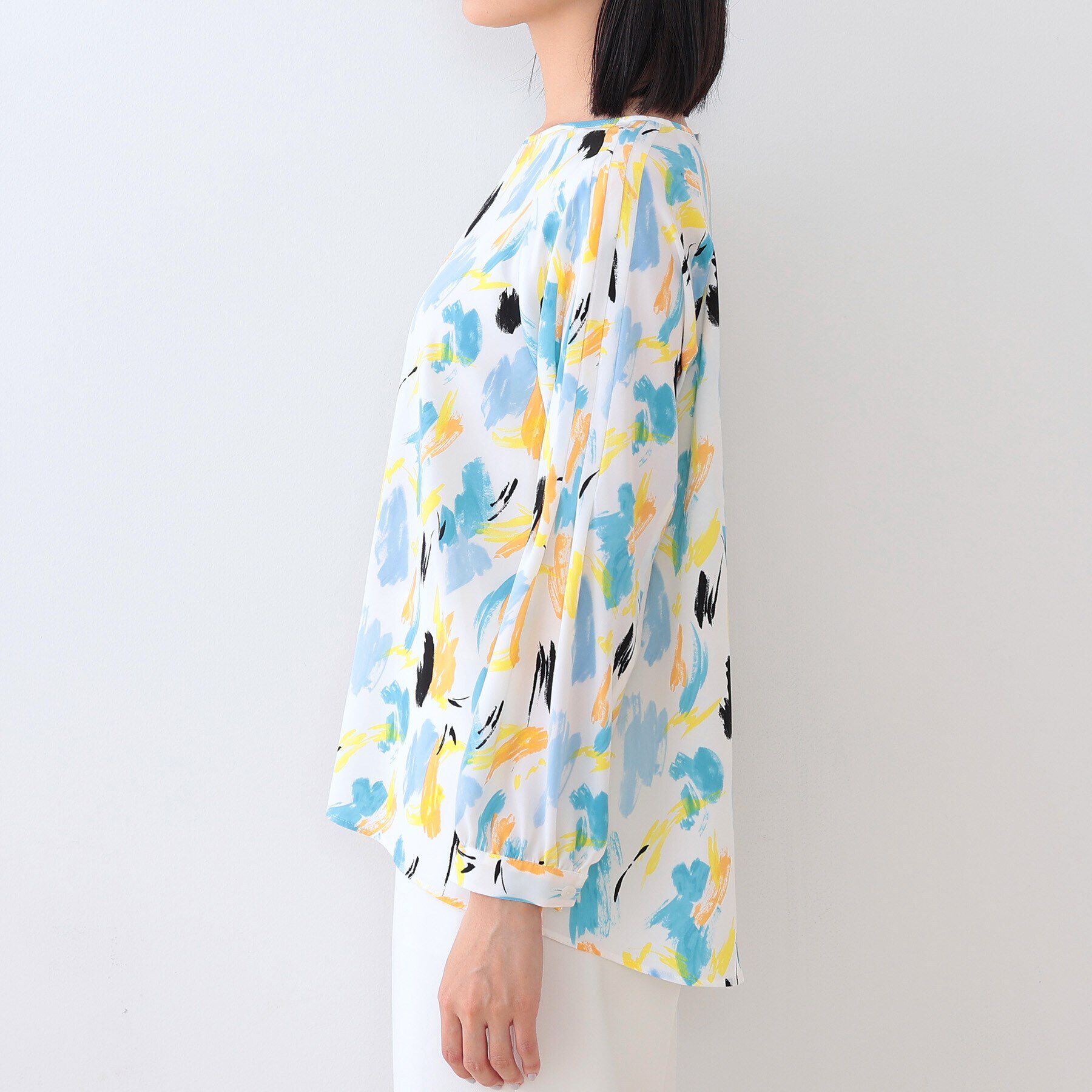 INDIVI「【洗える／オリジナル柄】ポップカラー プリントブラウス」|シャツ・ブラウス|