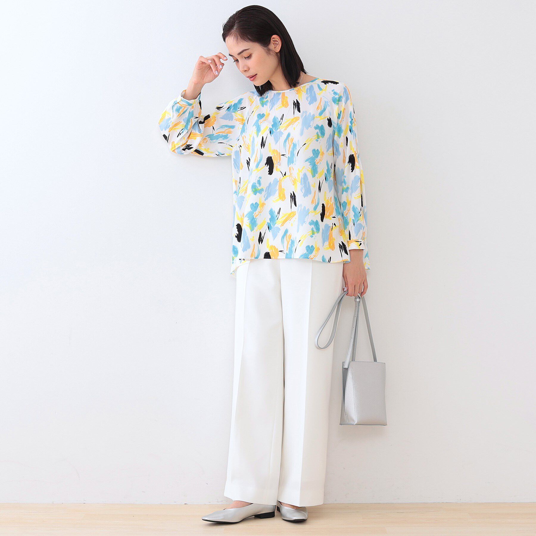 INDIVI「【洗える／オリジナル柄】ポップカラー プリントブラウス」|シャツ・ブラウス|