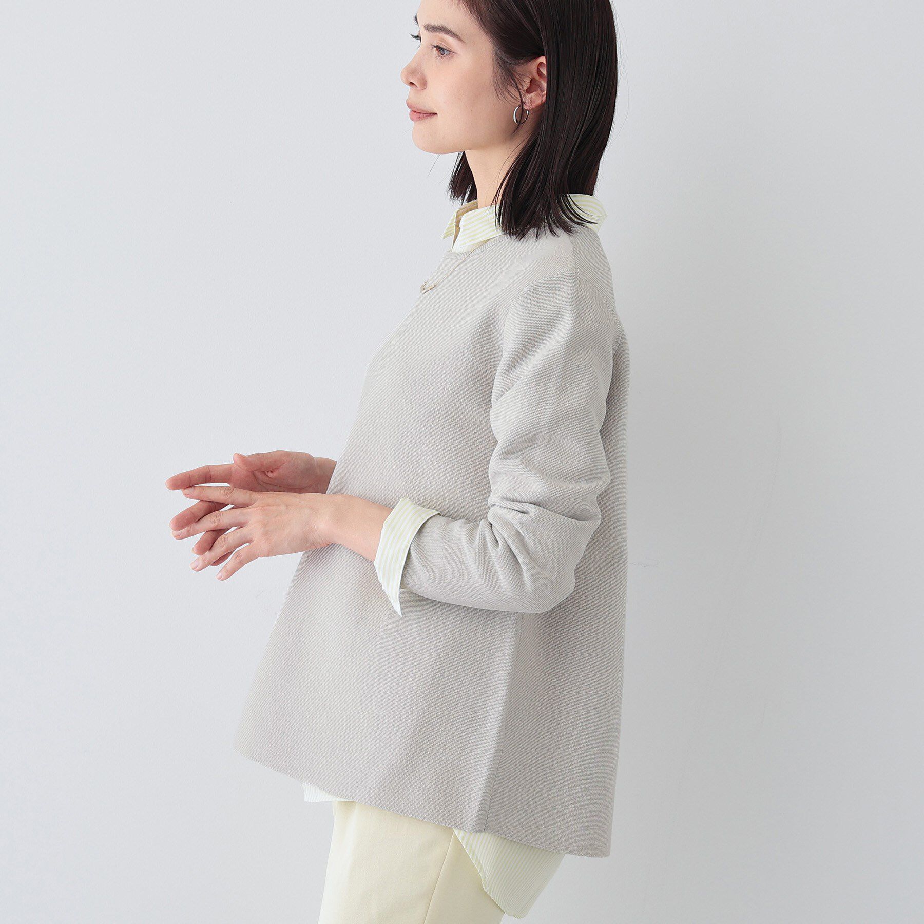 INDIVI「【洗える／軽量】美シルエット ペプラムニット」|ニット・セーター|