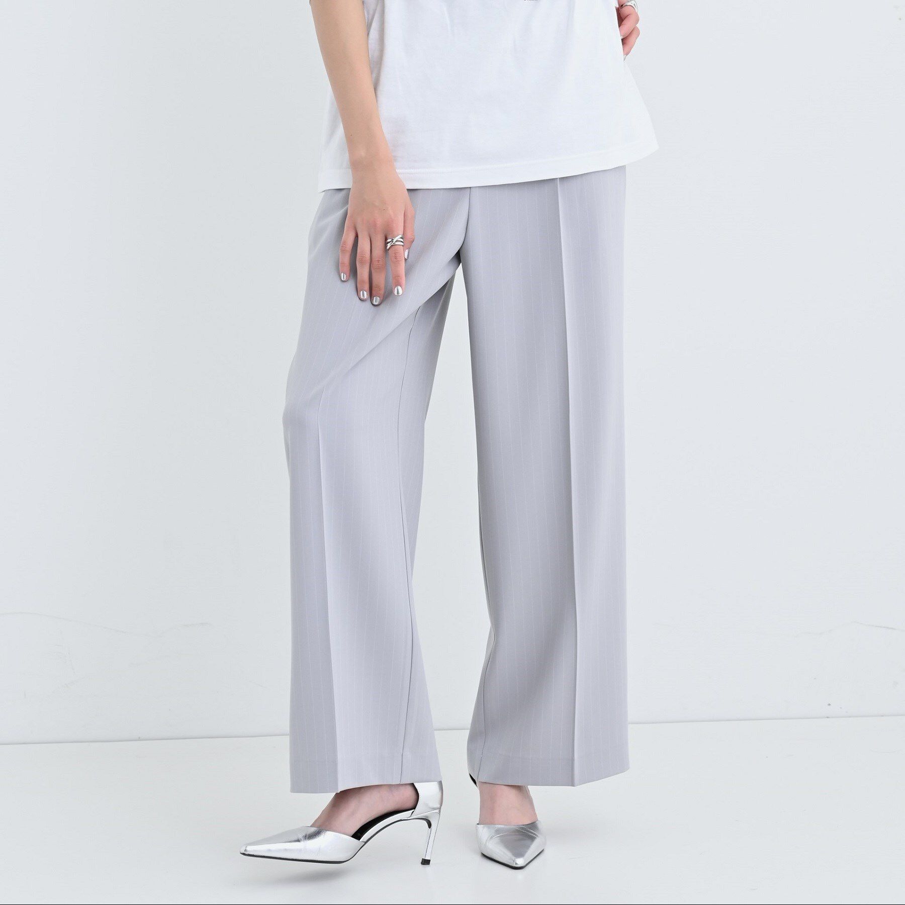 GALLEST「【セットアップ対応】イージーストレートワイドパンツ【カセット服／オケージョン／通勤】」|その他|ライトグレー(311