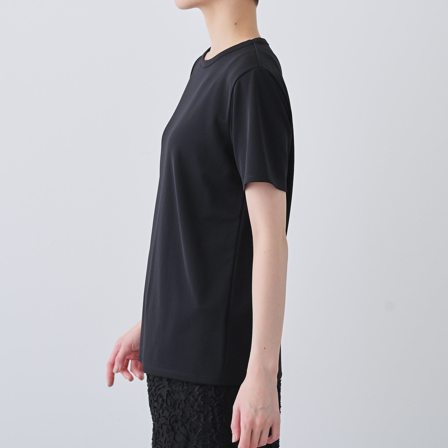 INDIVI「【日本製／トリアセテート】きれいめTシャツ」|Tシャツ・カットソー|