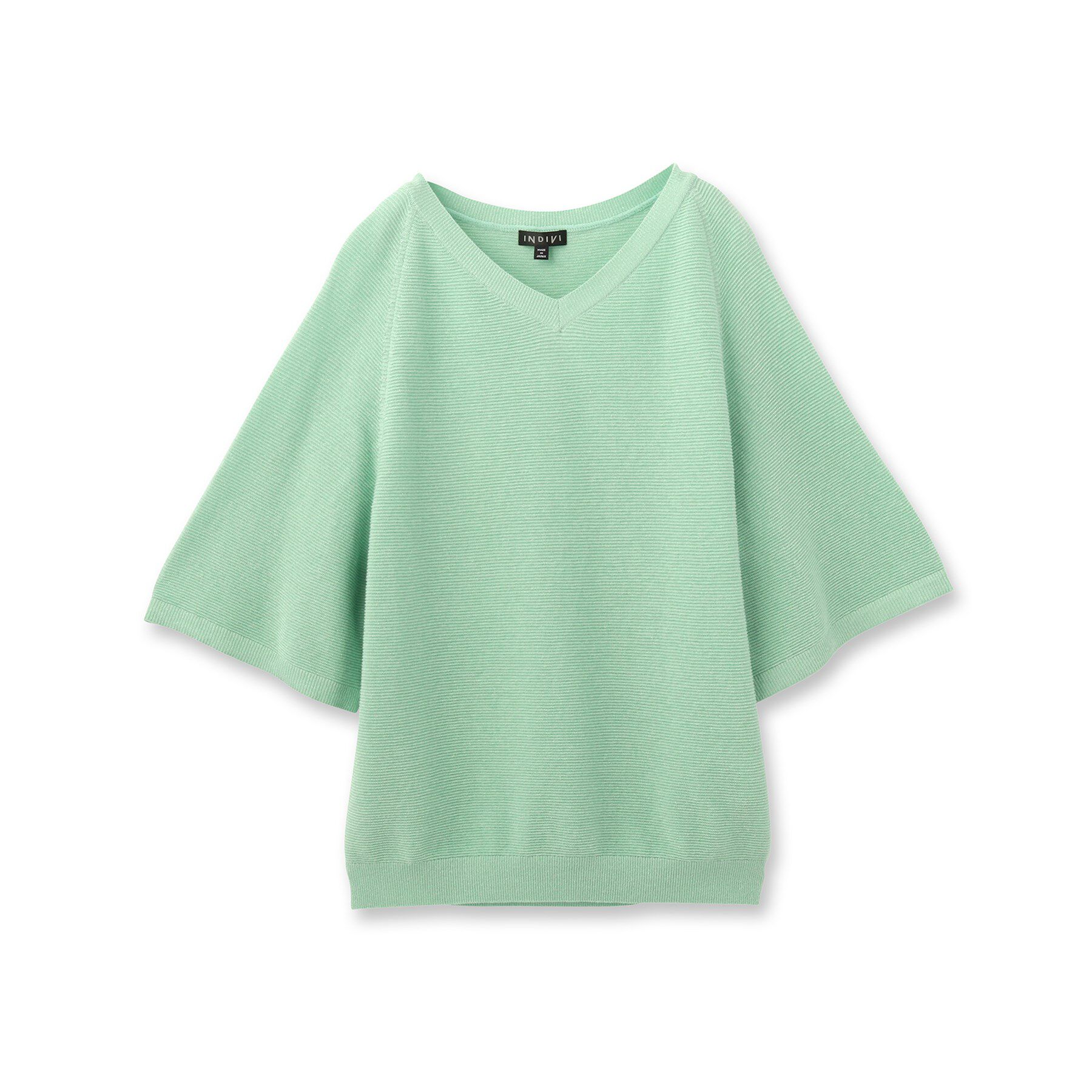 INDIVI「新色登場！【上品ラメ素材】フレアスリーブニット」|ニット・セーター|