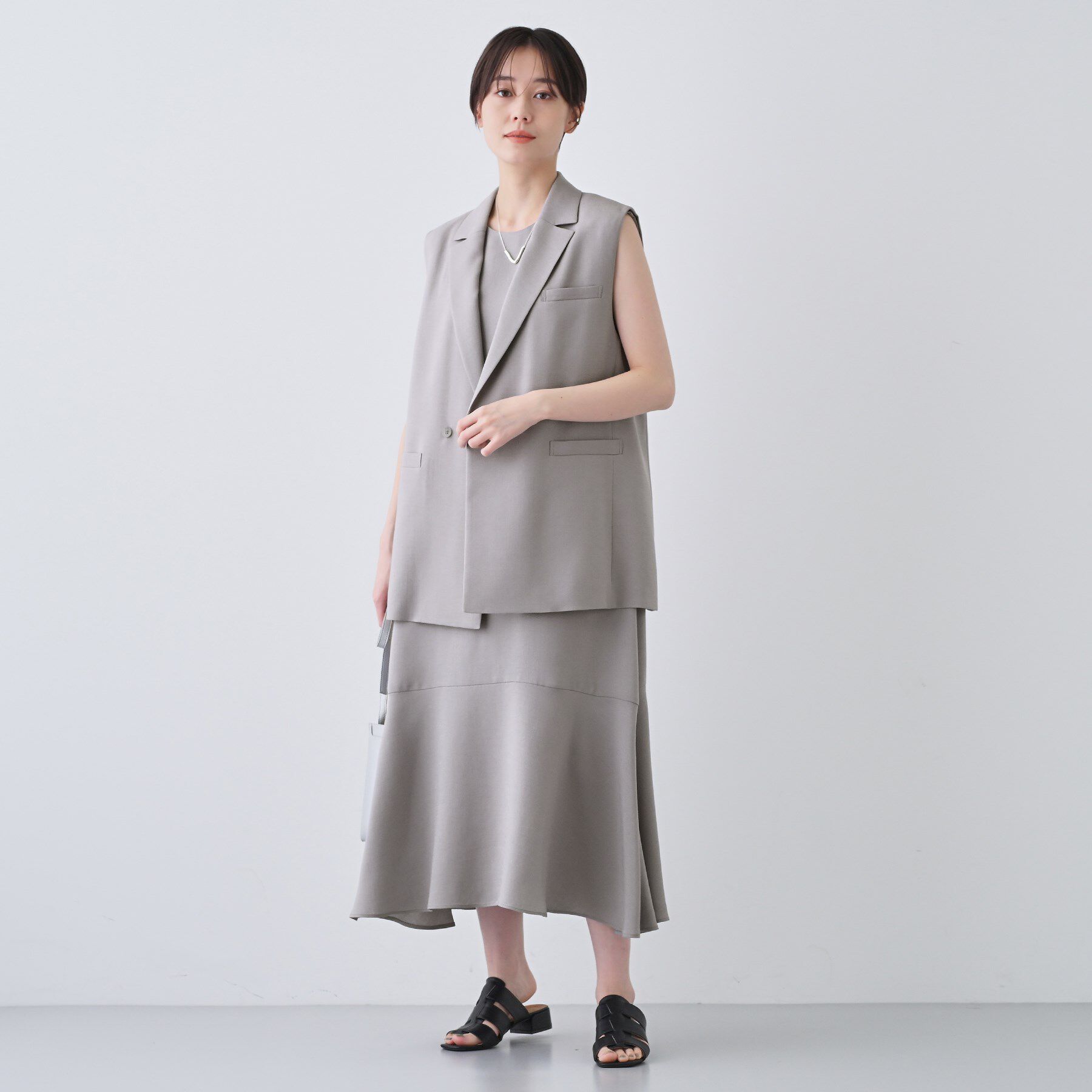 INDIVI「【日本製／トリアセテート】オーバーサイズジレジャケット」|テーラードジャケット|