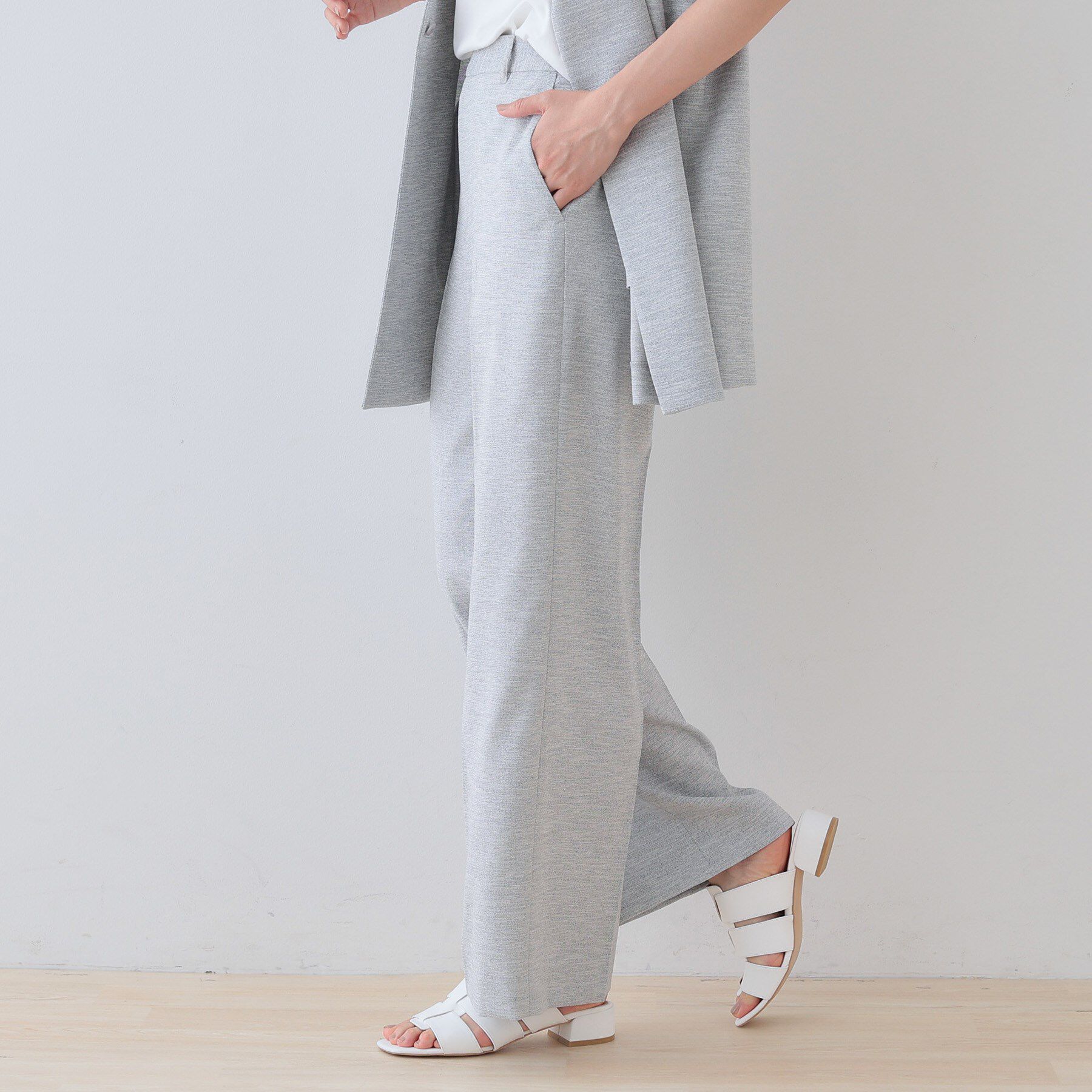 INDIVI「【こなれSETUP】リネンライクワイドパンツ」|その他|