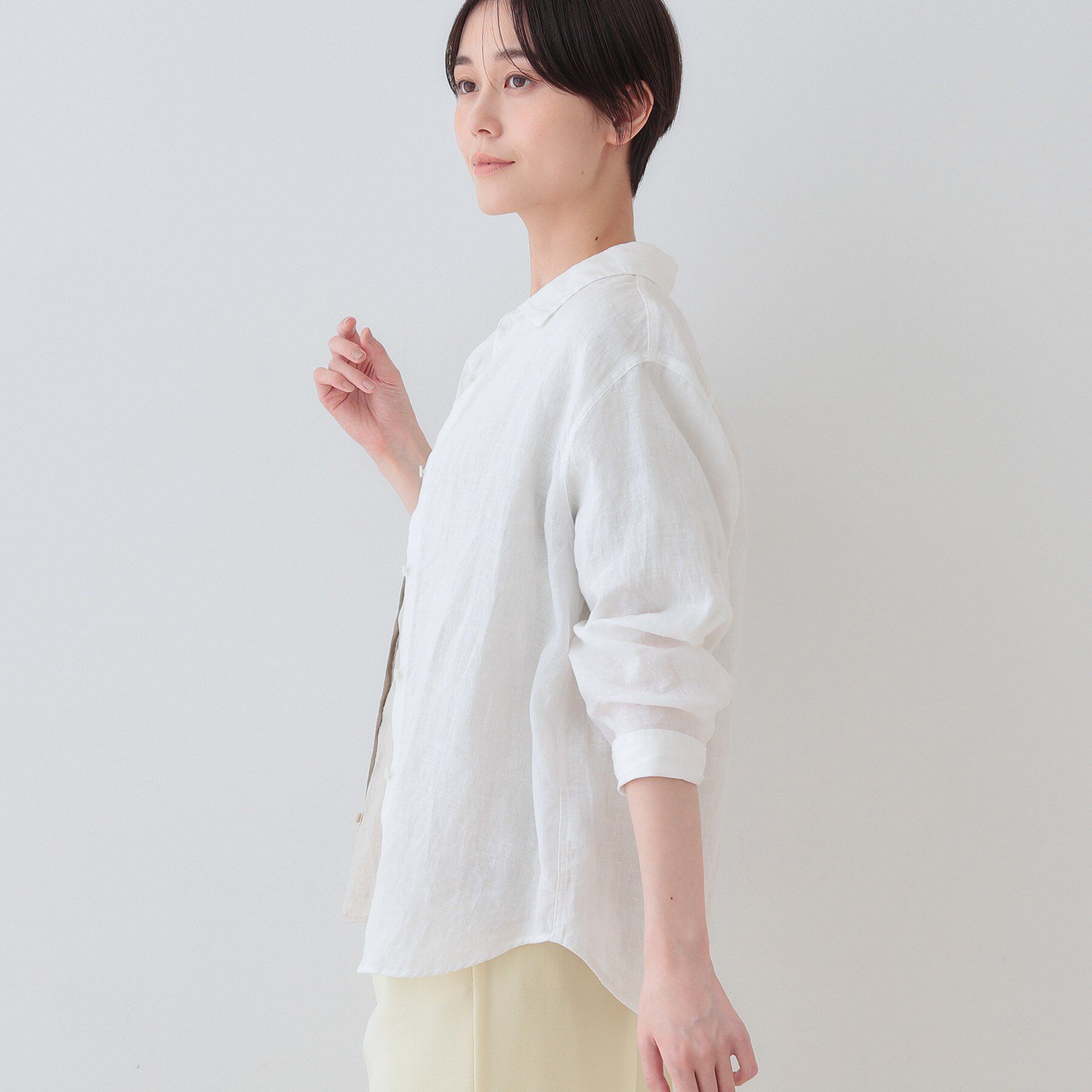 INDIVI「【毎年人気！／フレンチリネン】ベーシックシャツ」|シャツ・ブラウス|