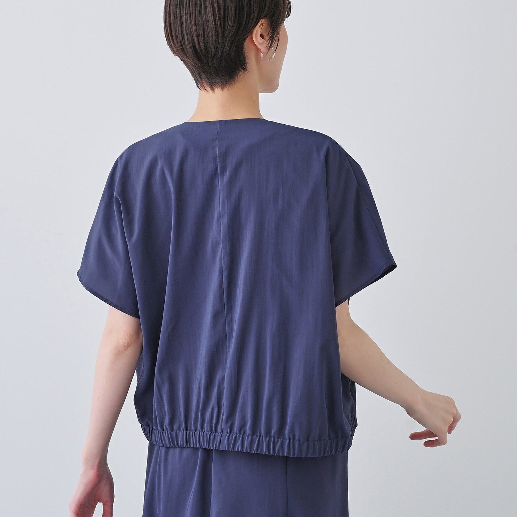 INDIVI「【通気性◎撥水／UVケア】フレンチスリーブ ブラウスライクジャケット」|テーラードジャケット|