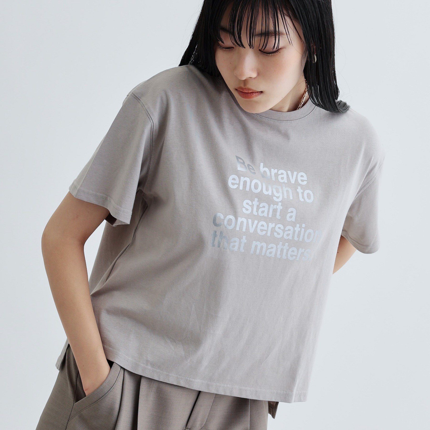 GALLEST「【再入荷】ボックスシルエットロゴTシャツ」|Tシャツ・カットソー|ライトグレー(011