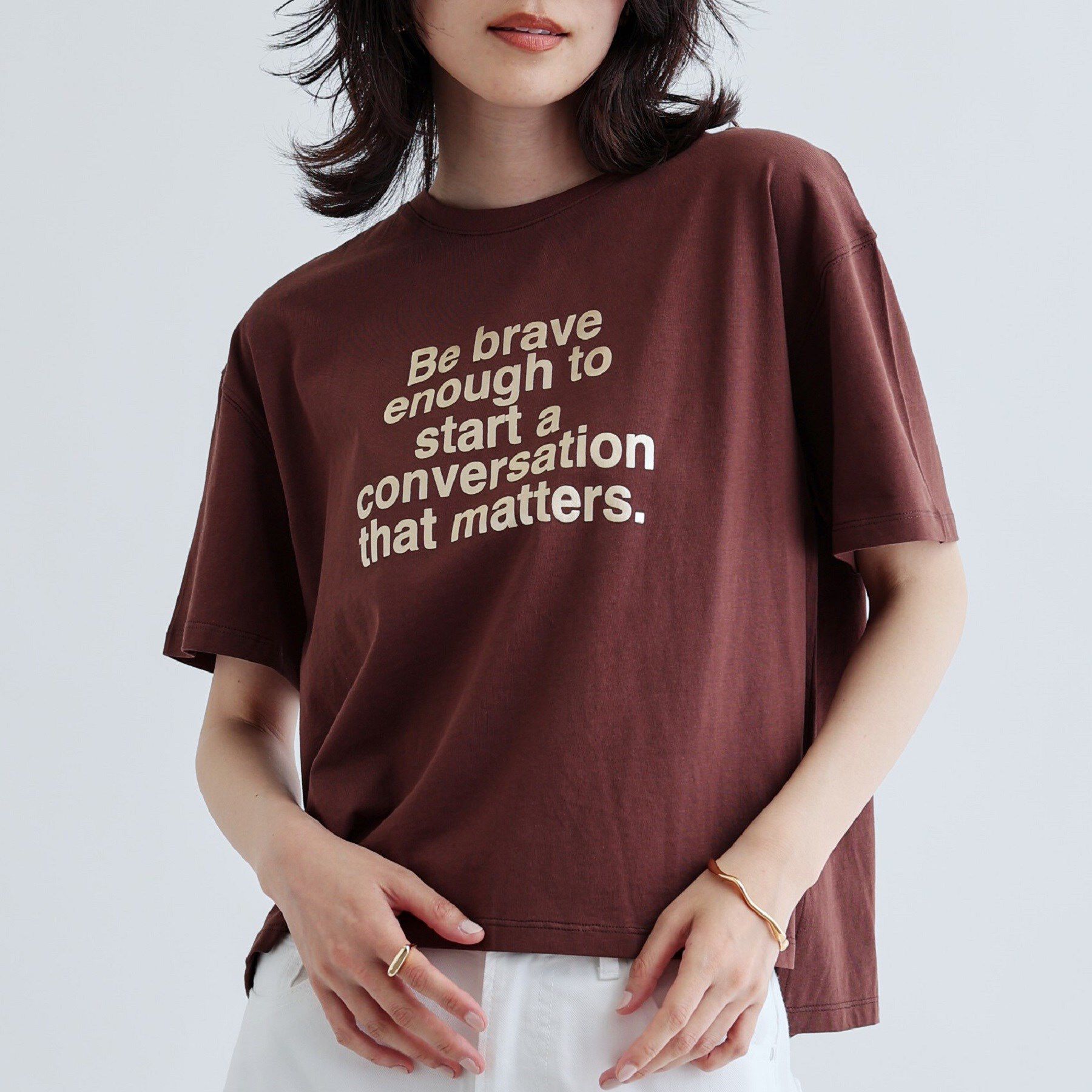 GALLEST「【再入荷】ボックスシルエットロゴTシャツ」|Tシャツ・カットソー|ブラウン(043)