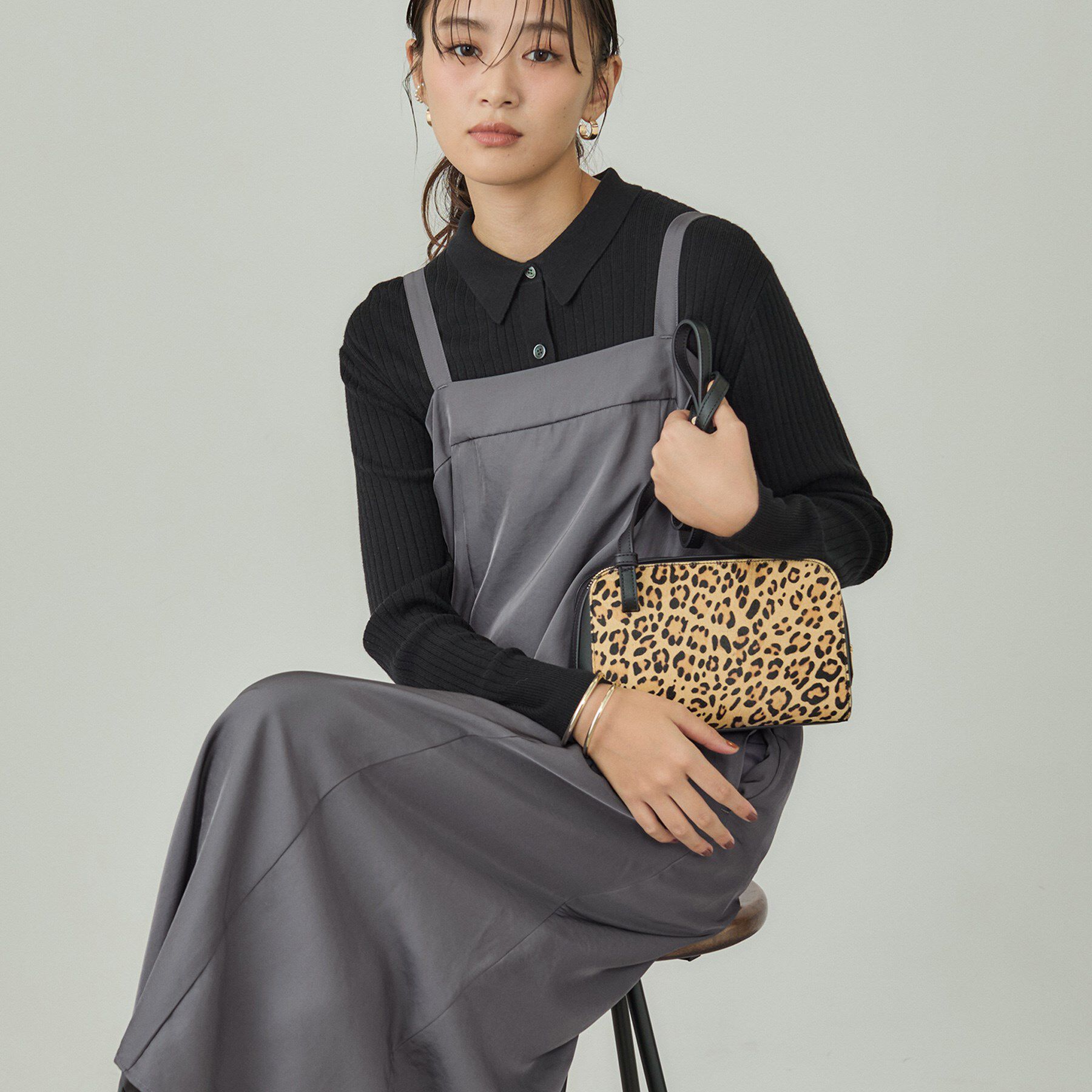 INDIVI「【洗える／UVケア】スリップワンピース」|ワンピース|グレー(012)