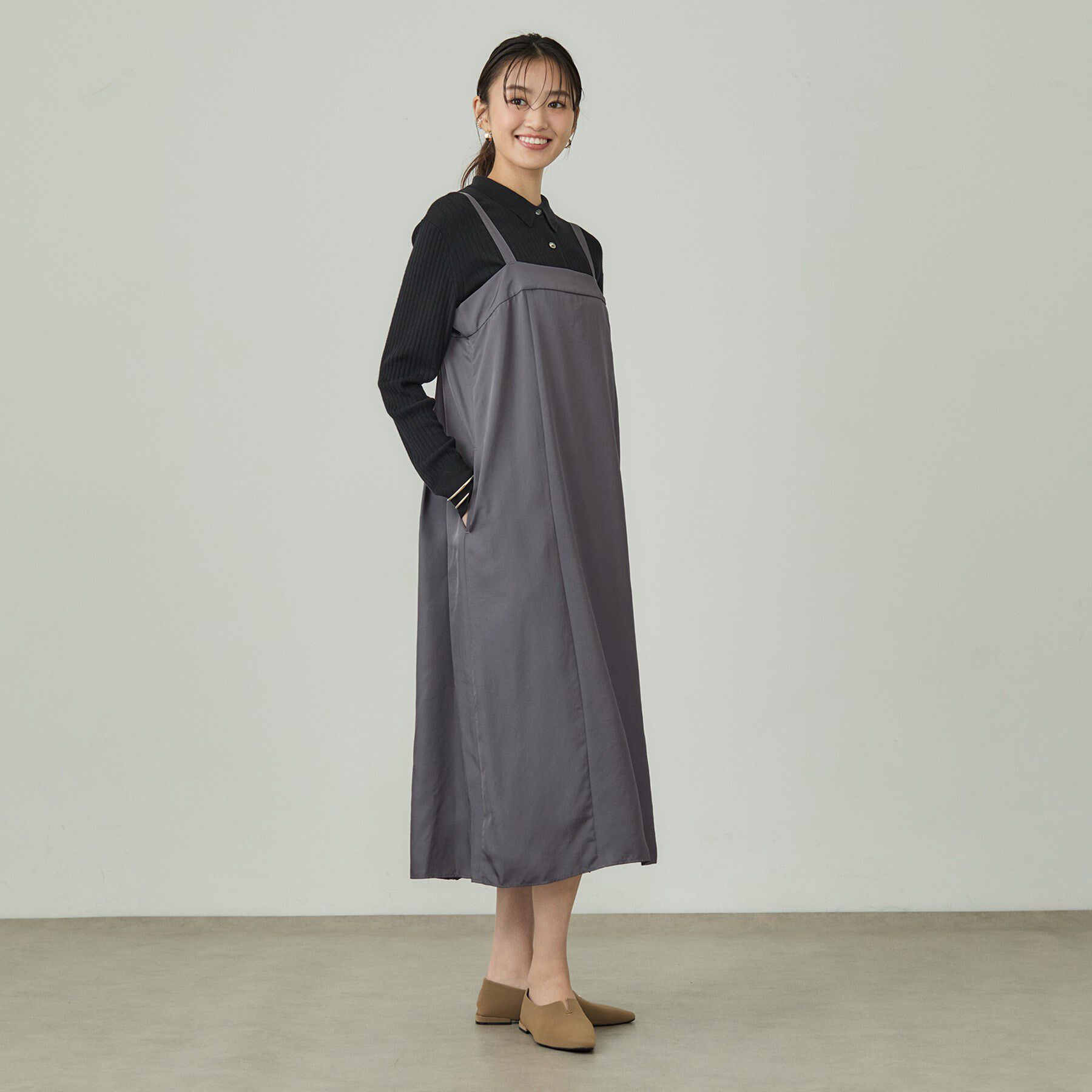 INDIVI「【洗える／UVケア】スリップワンピース」|ワンピース|