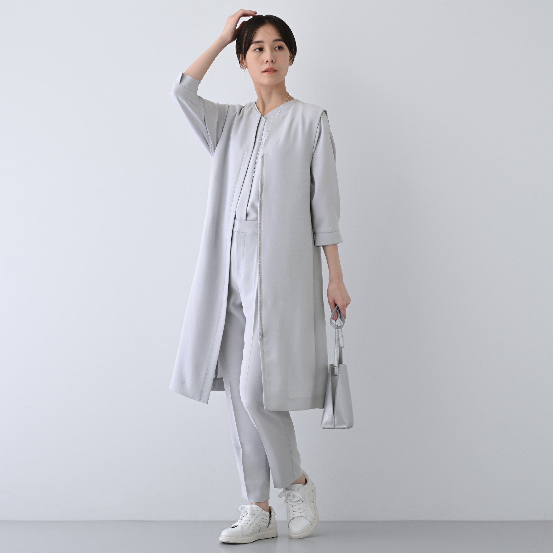 INDIVI「【着る日傘/遮熱/UVケア】ロングジレジャケット」|ベスト・ジレ|