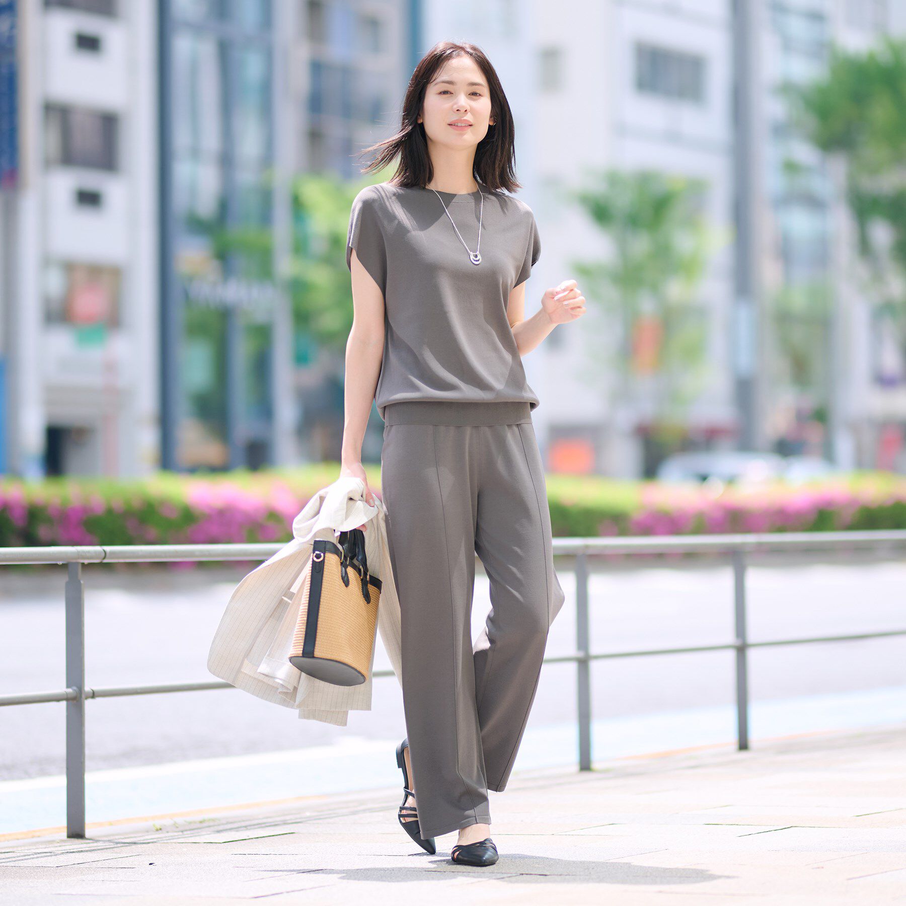 INDIVI「【洗える／SETUP可能／ウエストゴム】イージーニットパンツ」|その他|