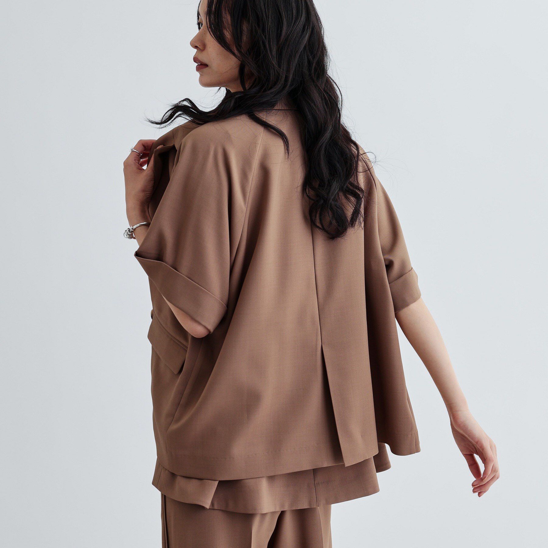 GALLEST「【セットアップ対応】イージーダブルブレスト半袖ジャケット」|テーラードジャケット|