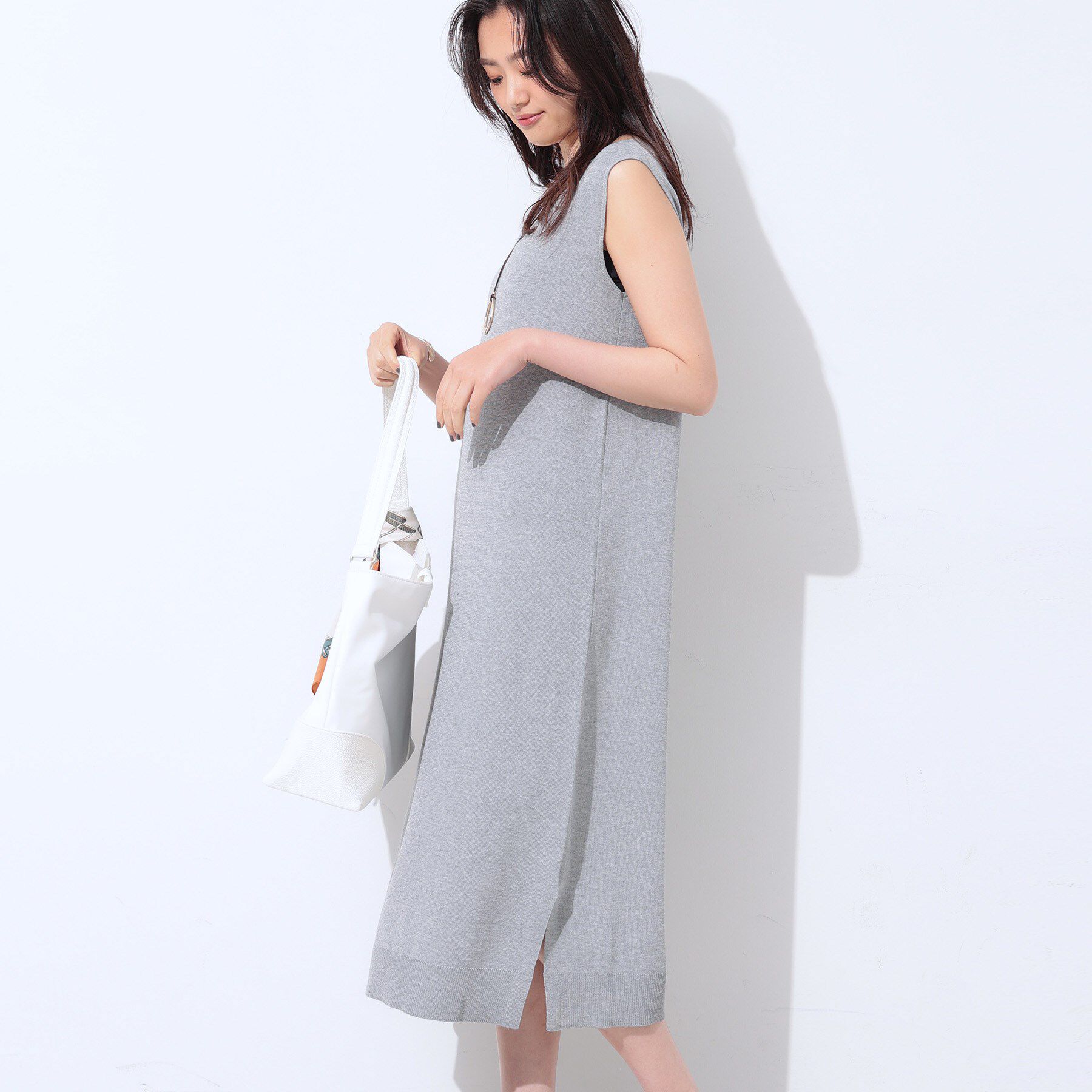 INDIVI「【2点セット】前後2WAYニットワンピース」|ワンピース|