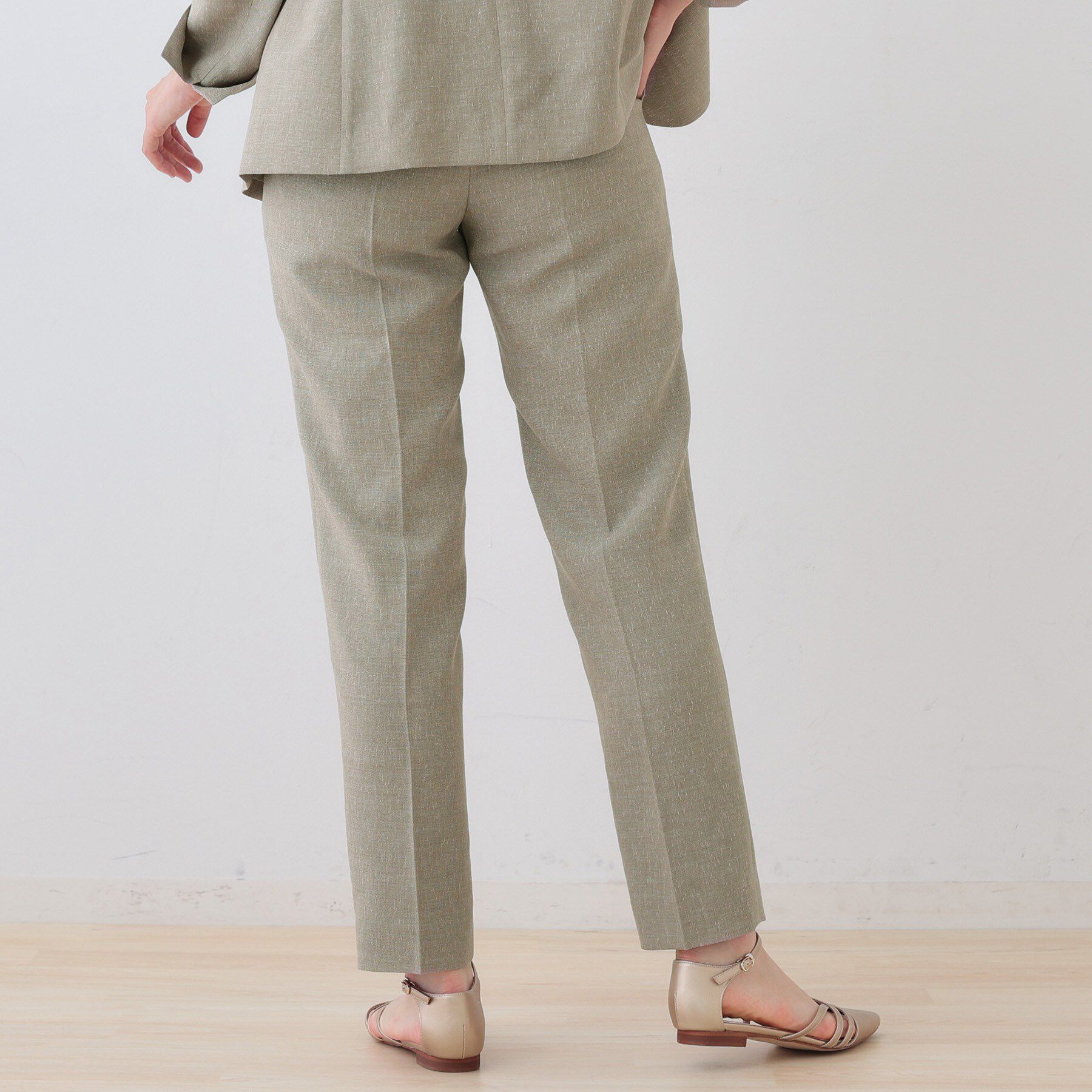 INDIVI「【日本製】リネンライクテーパードパンツ」|その他|