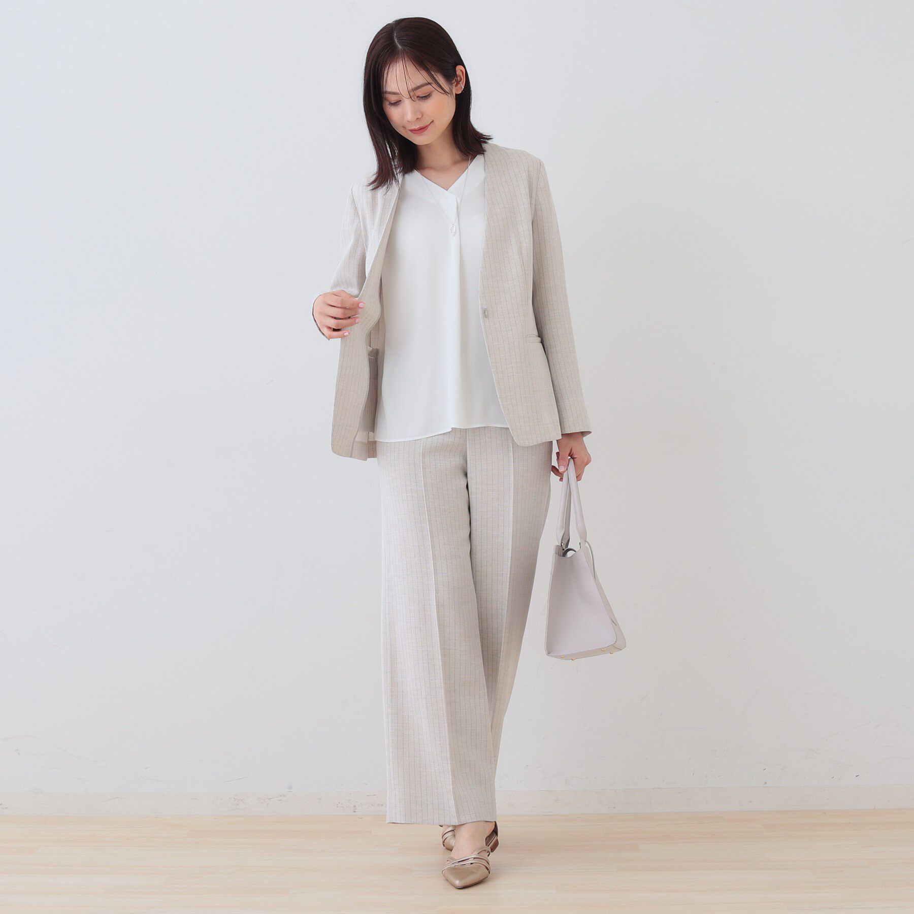 INDIVI「【洗える／通勤】タックブラウス」|シャツ・ブラウス|