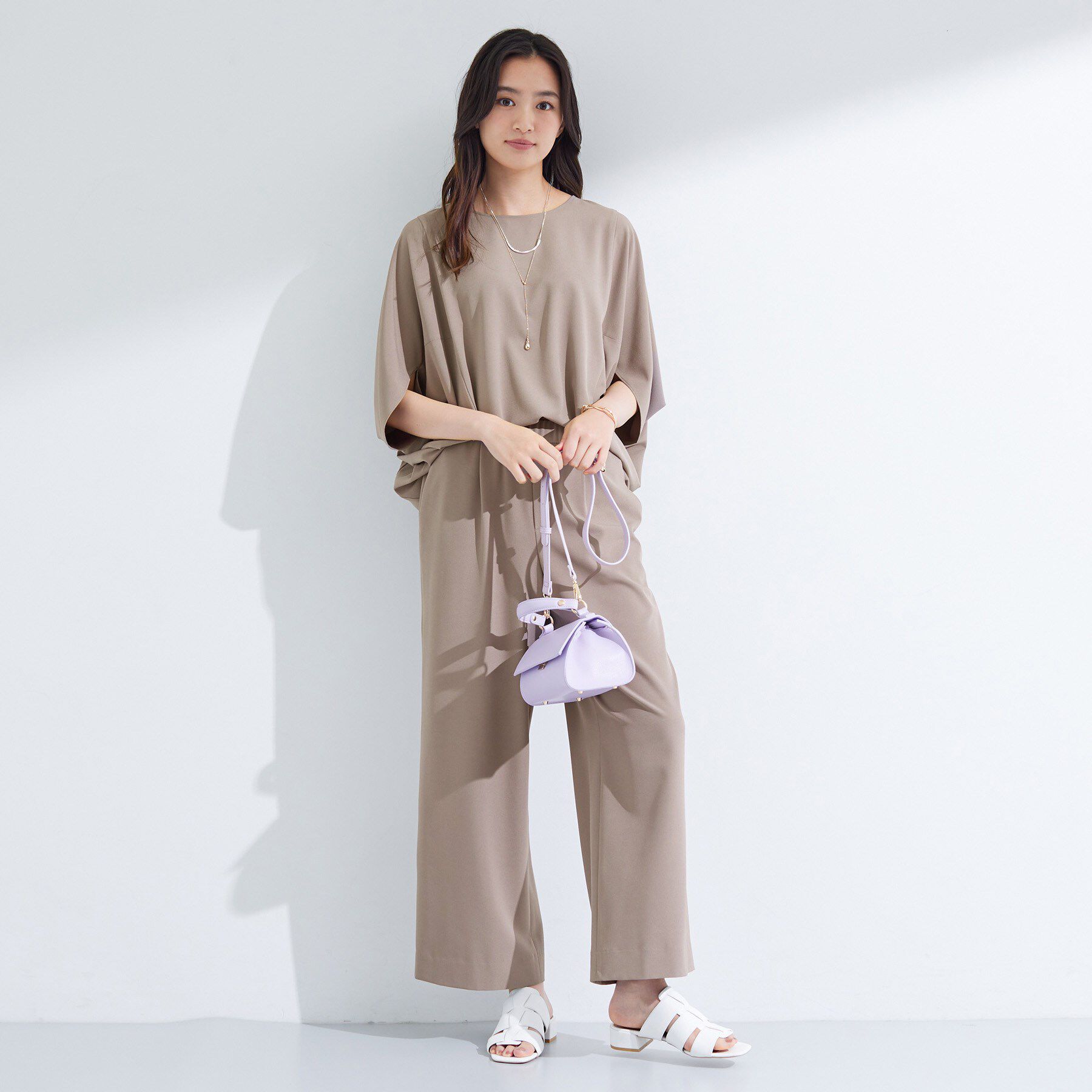 INDIVI「【UVケア／SETUP可能】エアリージョーゼット ワイドパンツ」|その他|