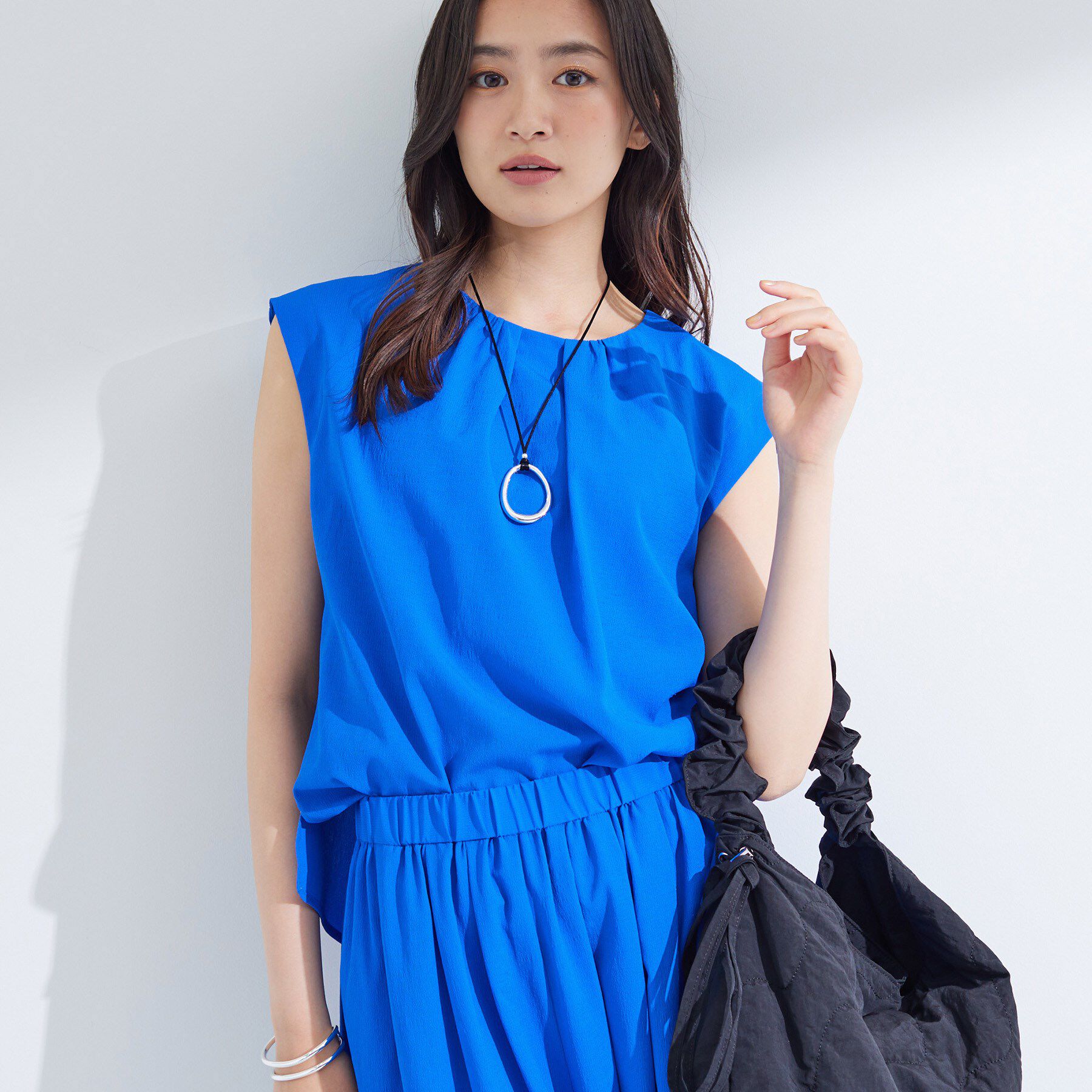 INDIVI「【クールエアー素材／UVケア／吸汗速乾】エアリータックブラウス」|シャツ・ブラウス|