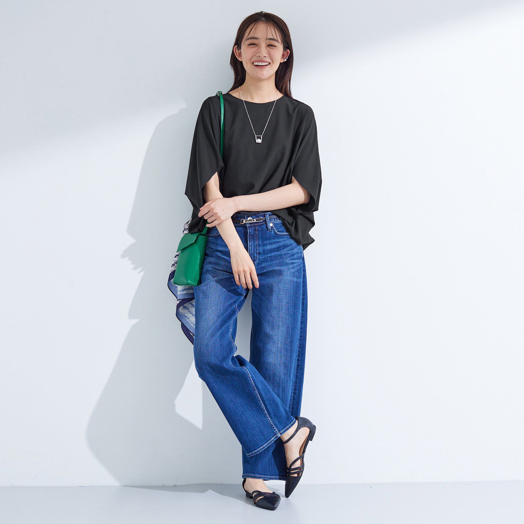 INDIVI「【体型カバー/SETUP可能】ジョーゼット　ドルマンブラウス」|シャツ・ブラウス|