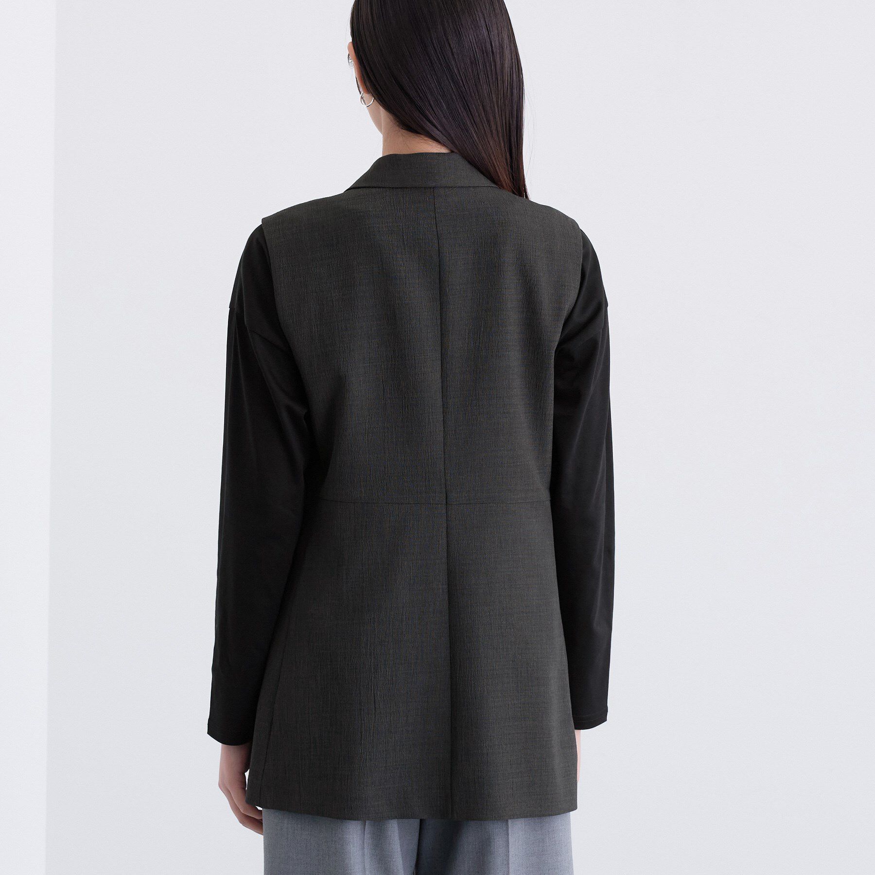 INDIVI「【セットアップ可能】凹凸ストレッチ素材テーラードカラージレジャケット」|テーラードジャケット|