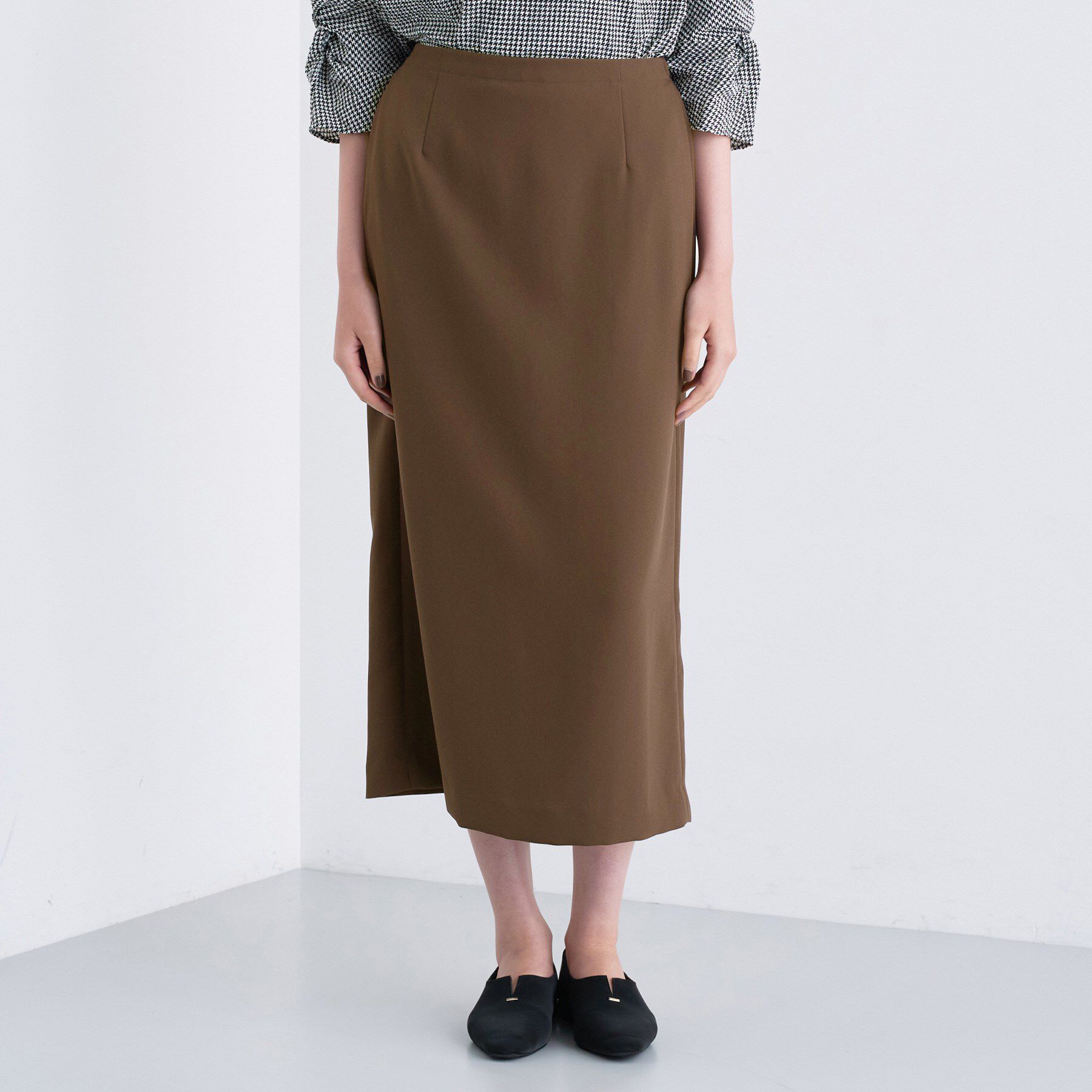 INDIVI「【洗える／UVケア／吸汗速乾】ジョーゼットナロースカート」|スカート|