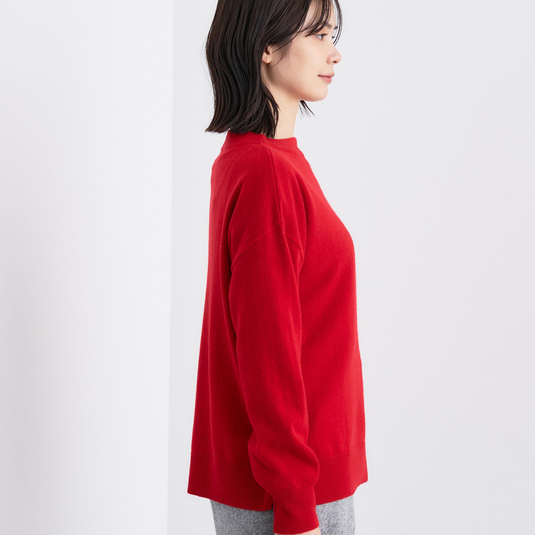 INDIVI「【洗える／カシミヤ混】ボトルネック ドルマンスリーブニット」|ニット・セーター|