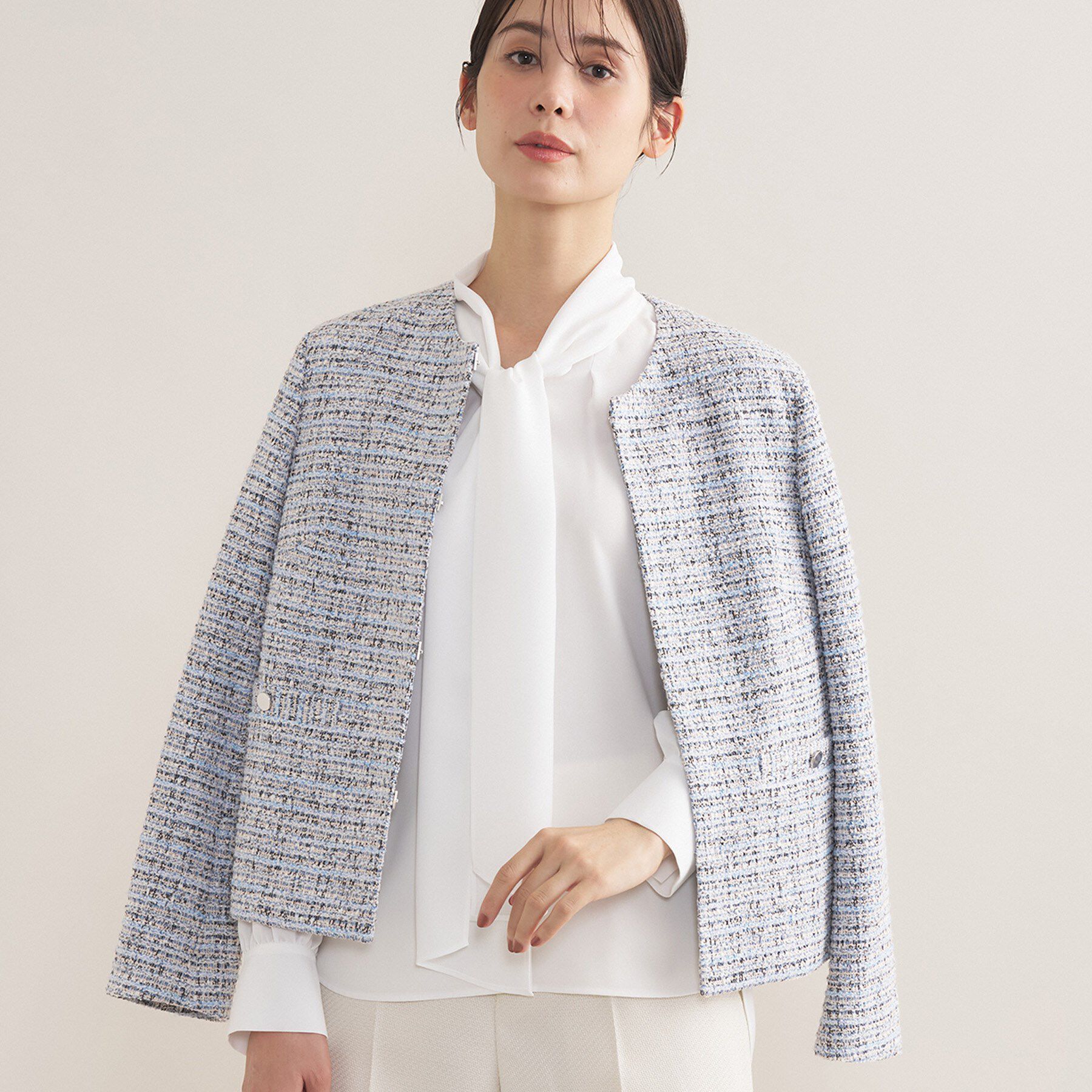 INDIVI「【洗える】ジョーゼットボウタイブラウス」|シャツ・ブラウス|