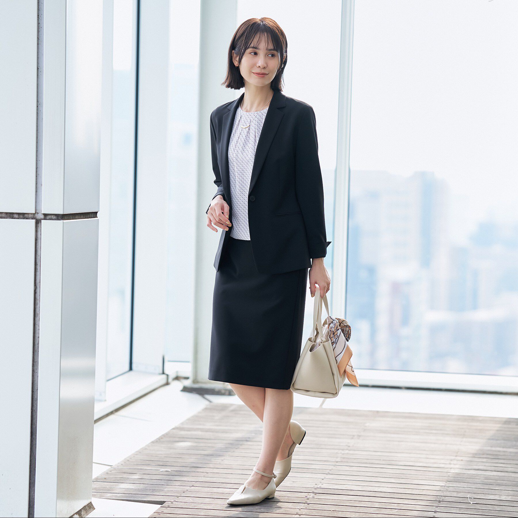 INDIVI「【通勤スーツ／洗える】ストレッチストレートスカート」|スーツ|