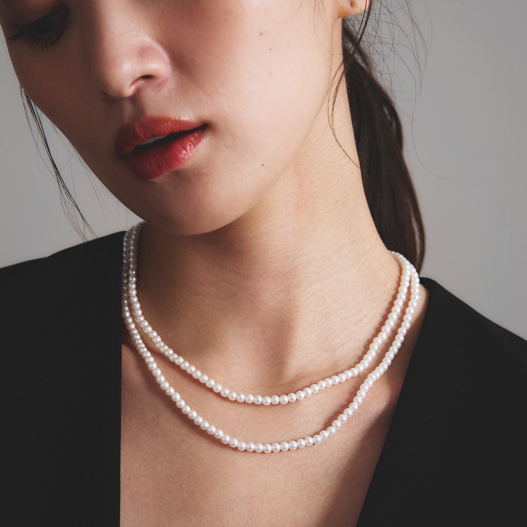 INDIVI「【マルチWAY】2連シンプルパール調ネックレス」|ネックレス|