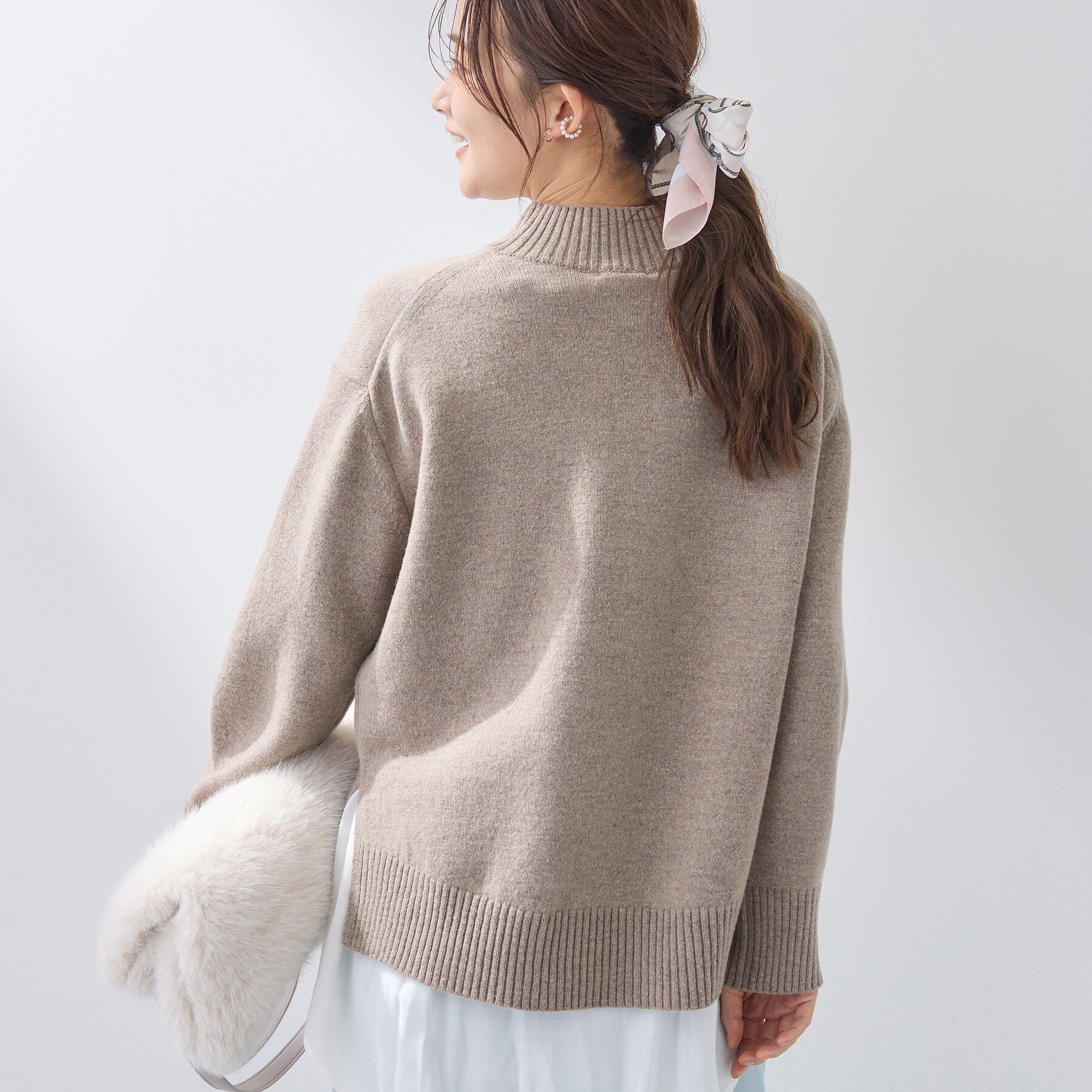 INDIVI「【カシミヤ混】ミドルゲージ ハイネックニット」|ニット・セーター|