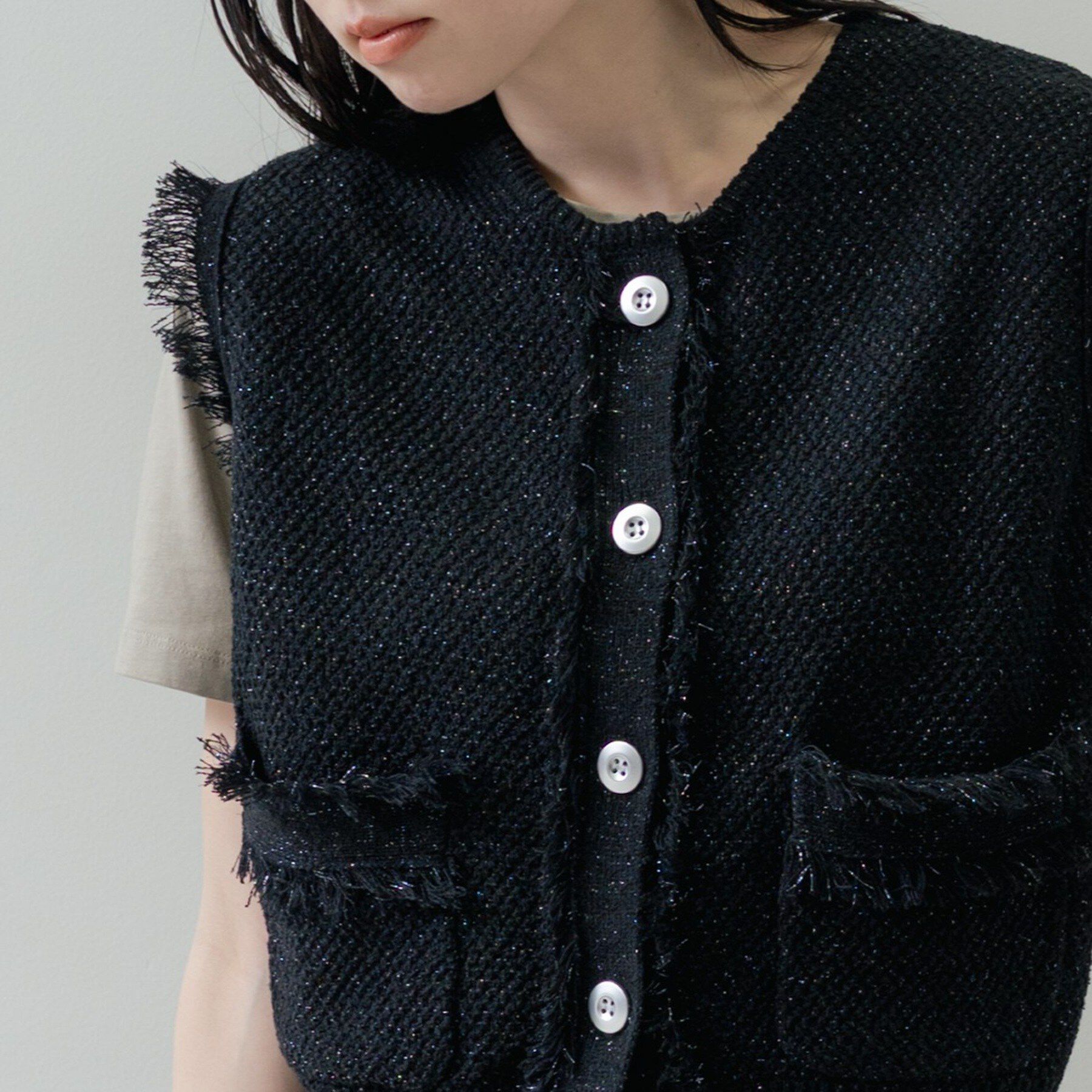 GALLEST「【オケージョン／セレモニー対応】ラメニットベスト」|ベスト・ジレ|