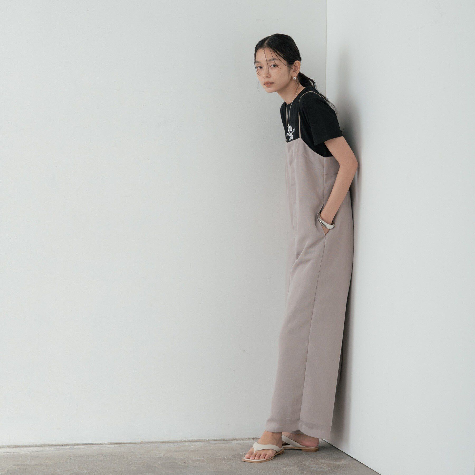 GALLEST「メッシュロンパース」|オールインワン|ベージュ(052)