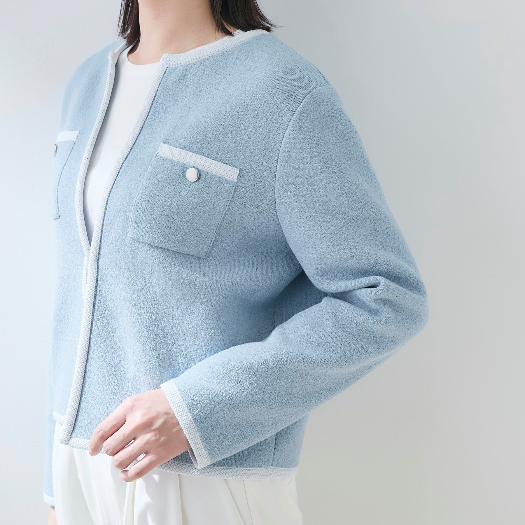 INDIVI「【軽量】ブークレジャケット ニットカーディガン」|カーディガン|