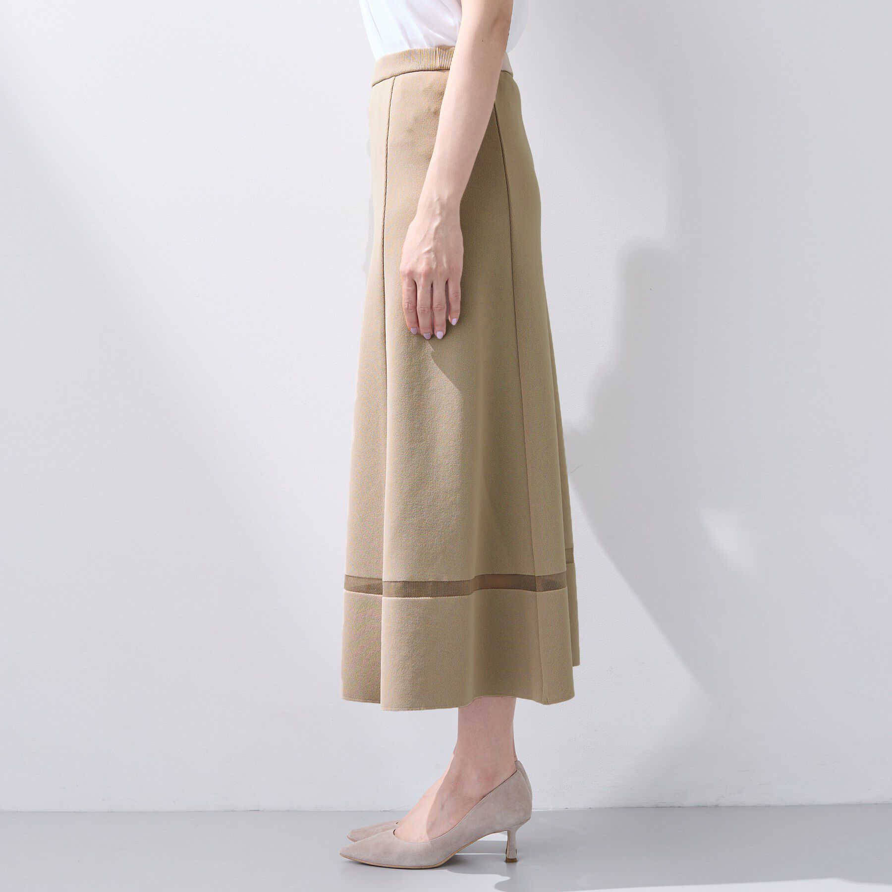 INDIVI「【洗える／SETUP可能】Aラインニットスカート」|スカート|