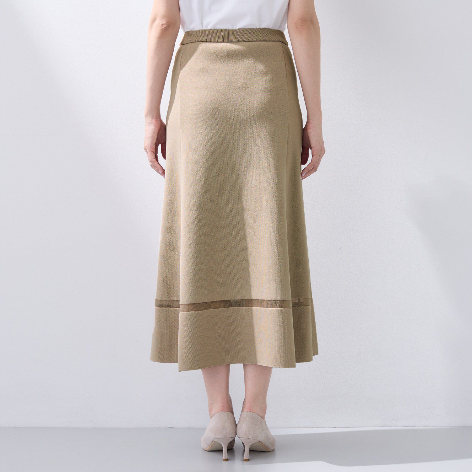 INDIVI「【洗える／SETUP可能】Aラインニットスカート」|スカート|