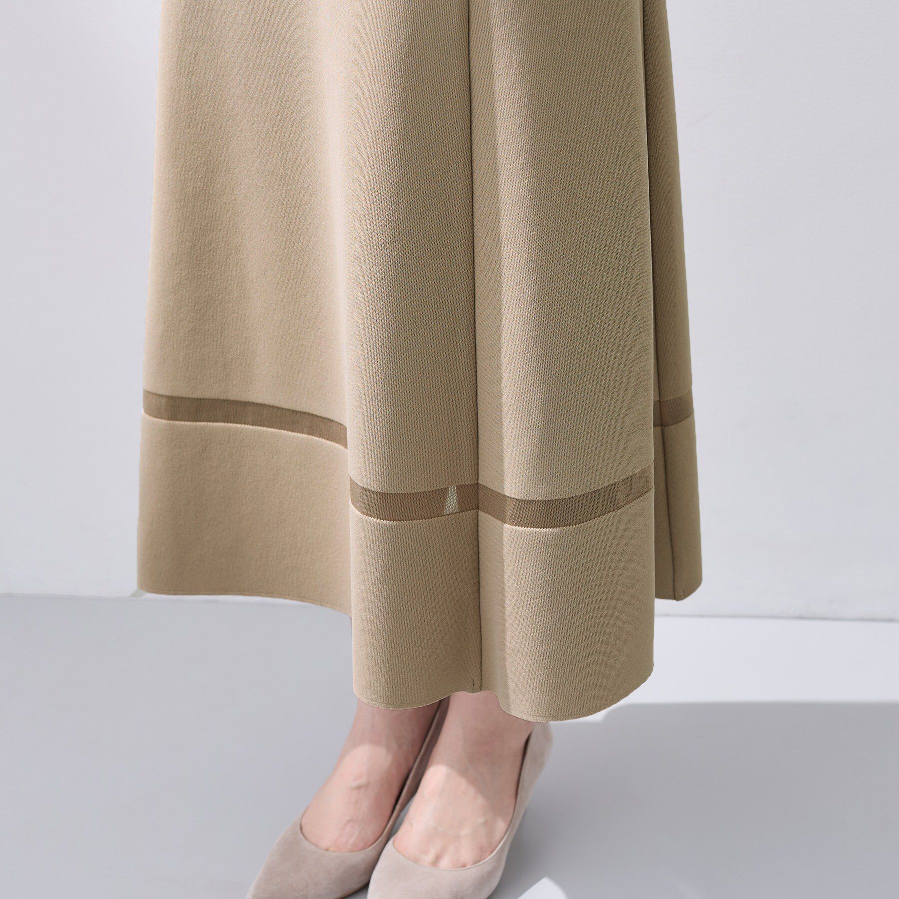 INDIVI「【洗える／SETUP可能】Aラインニットスカート」|スカート|