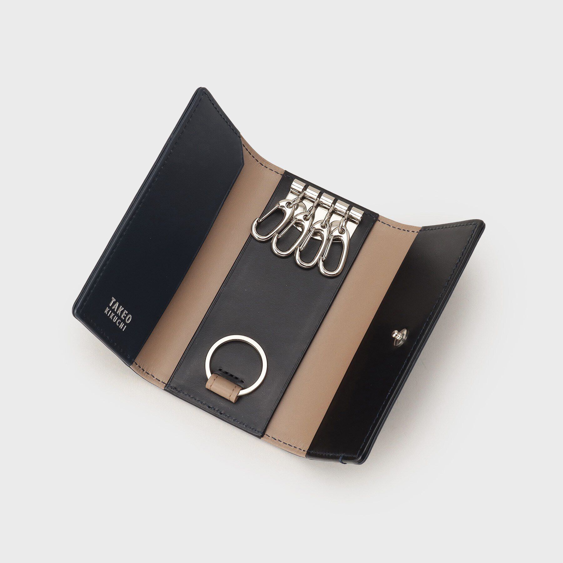 TAKEO KIKUCHI「配色型押しレザー キーケース」|キーケース|
