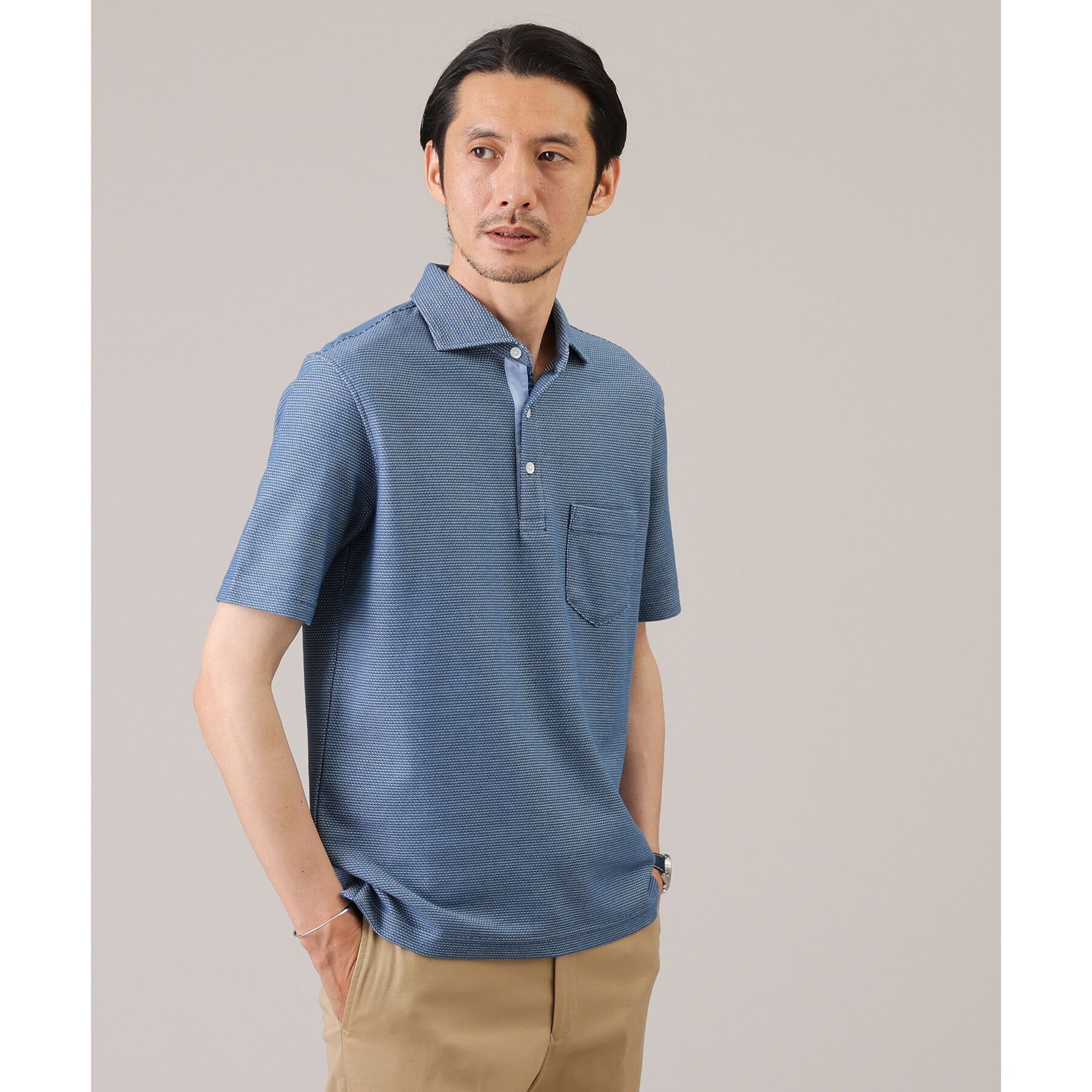 TAKEO KIKUCHI「【抗菌防臭／9色5サイズ展開】ハニカムメランジ ポロシャツ」|ポロシャツ|