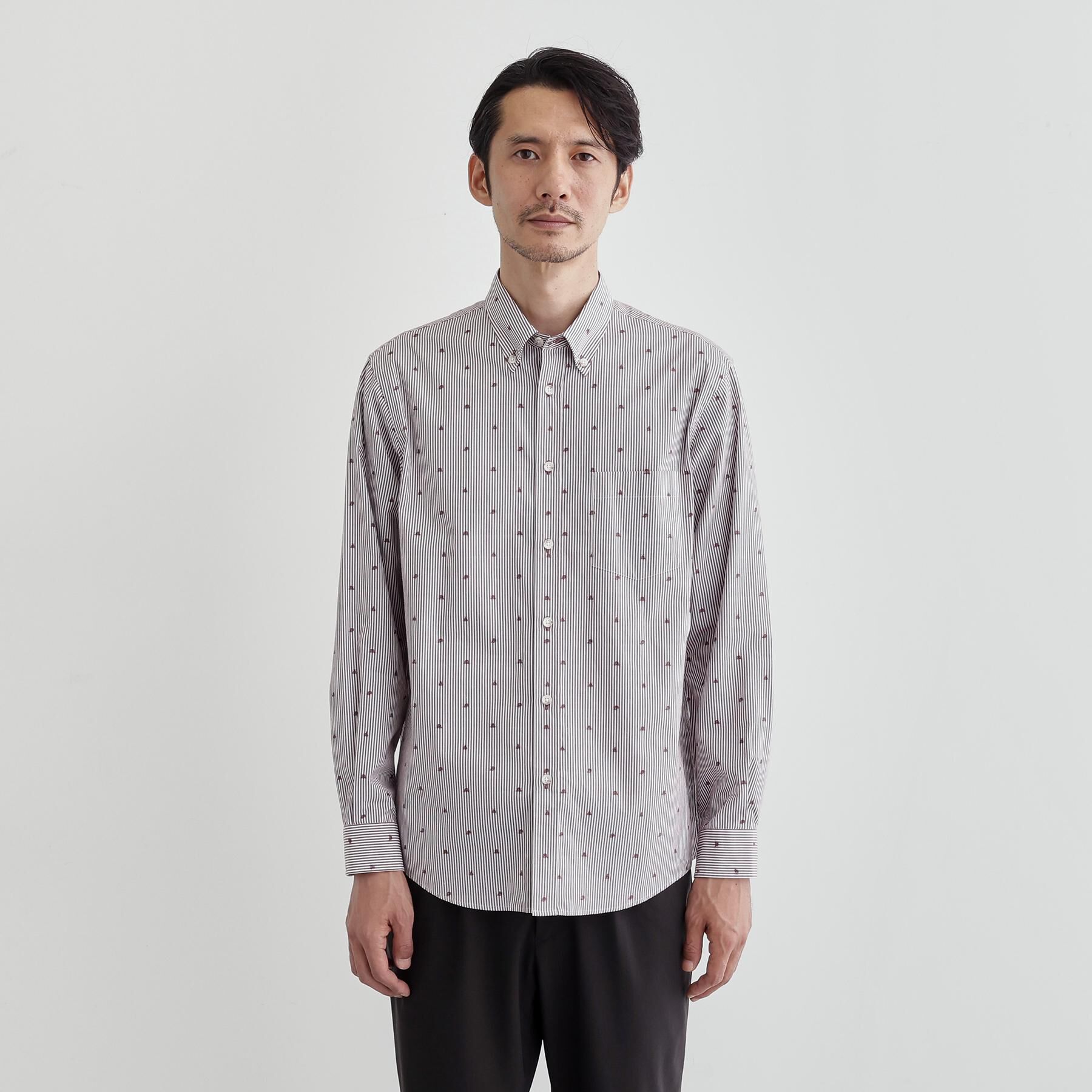 TAKEO KIKUCHI「ハットモチーフ ジャカード ストライプ シャツ」|シャツ・ブラウス|