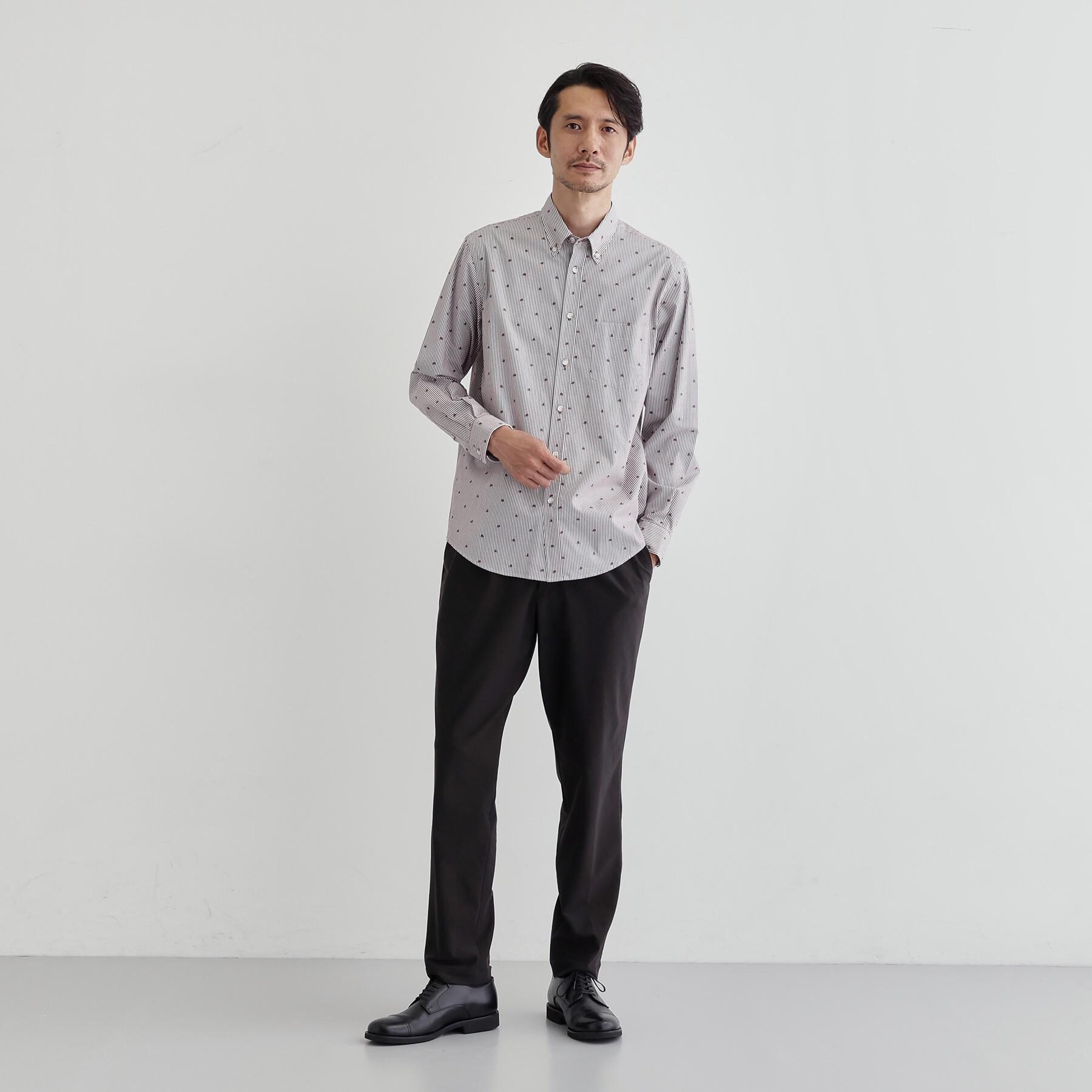 TAKEO KIKUCHI「ハットモチーフ ジャカード ストライプ シャツ」|シャツ・ブラウス|