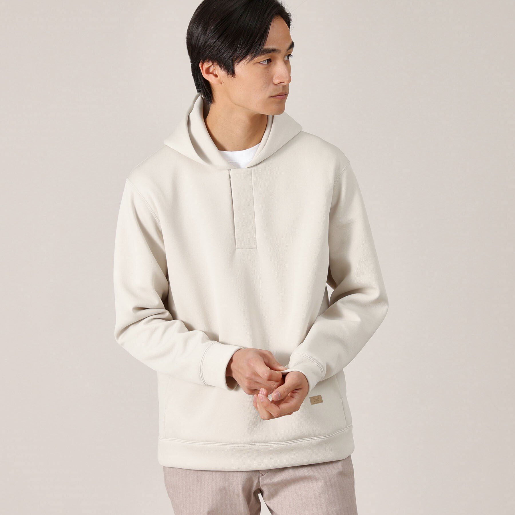 TAKEO KIKUCHI「ハニカムダンボール ハーフジップ フーディ」|パーカー|ライトベージュ(05
