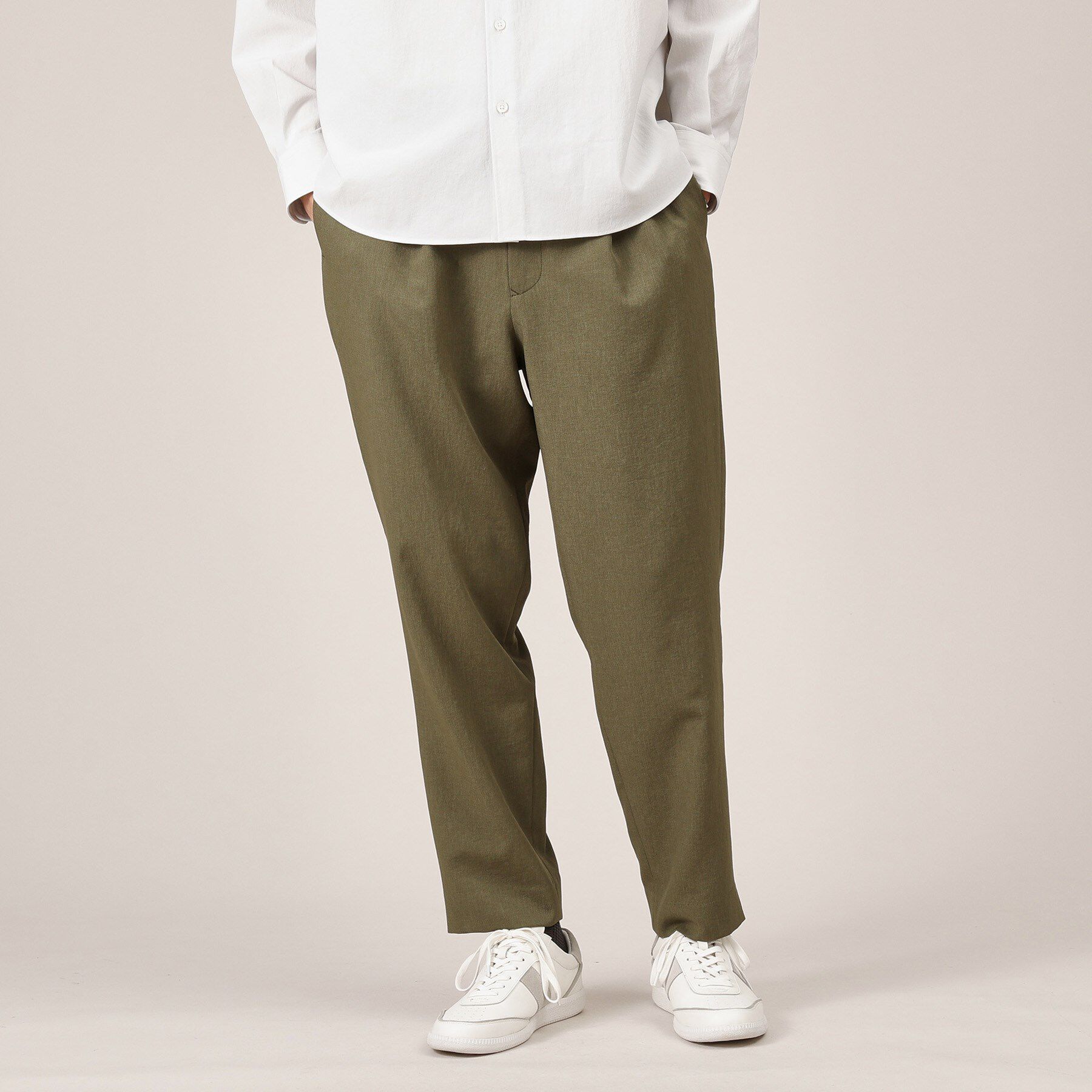 TAKEO KIKUCHI「【多機能】リネンライクカルゼ イージーパンツ」|その他|カーキ(027)