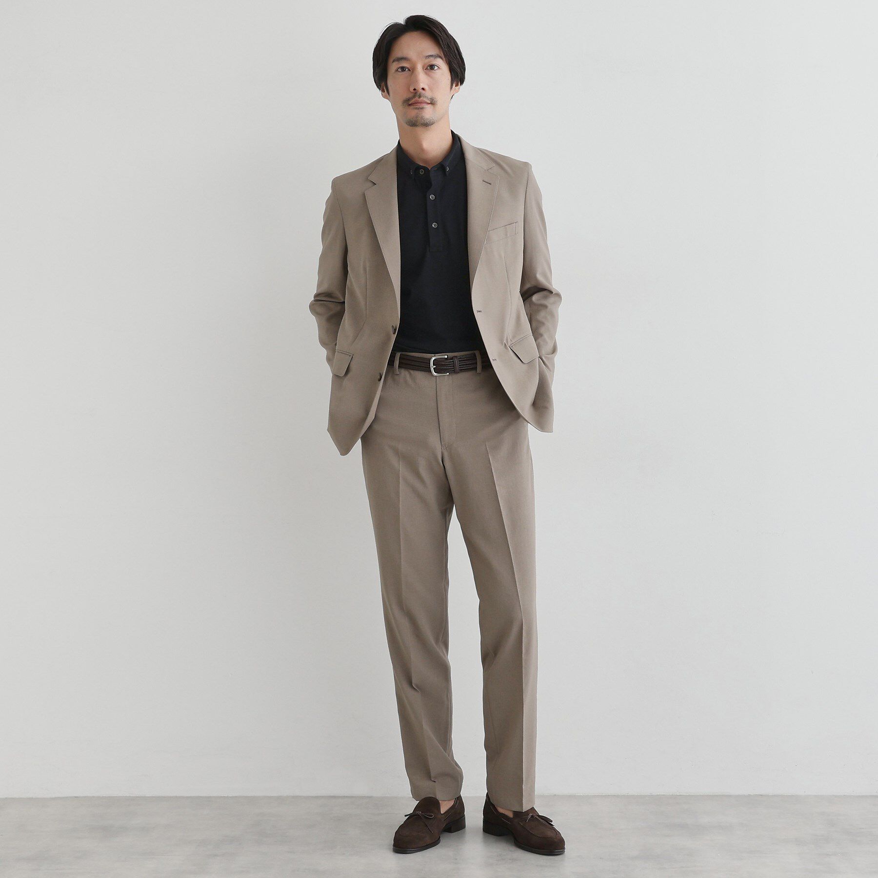 TAKEO KIKUCHI「レザーゴムメッシュベルト」|ベルト|