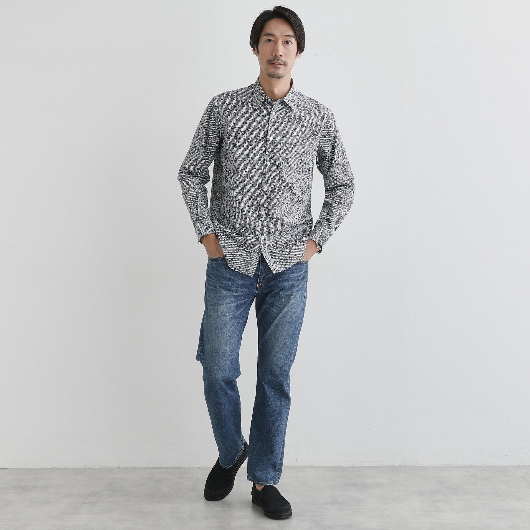 TAKEO KIKUCHI「ストライプ小花 長袖シャツ」|シャツ・ブラウス|