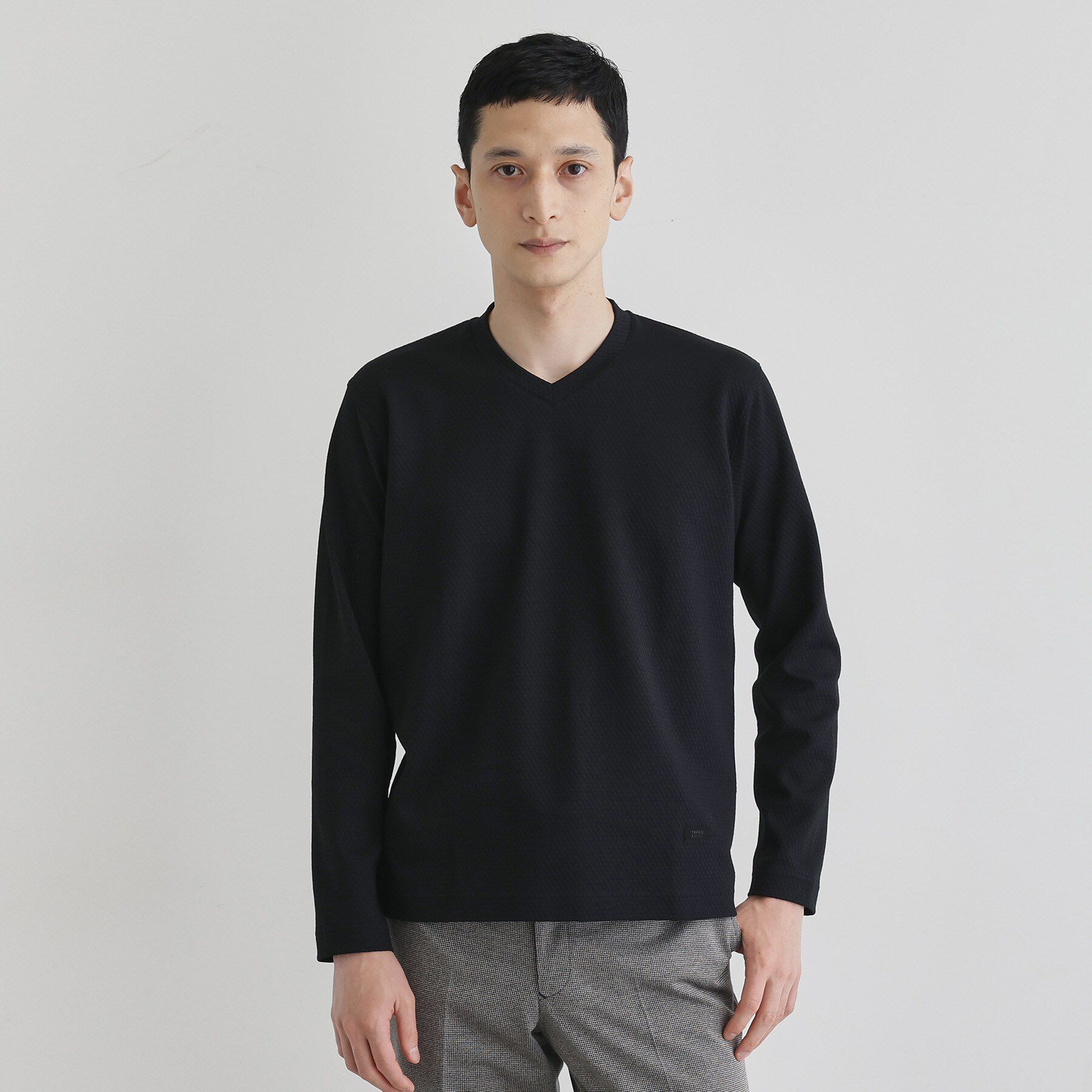 TAKEO KIKUCHI「【尾州織】ブリスタ Vネック カットソー」|Tシャツ・カットソー|ネイビー(094)