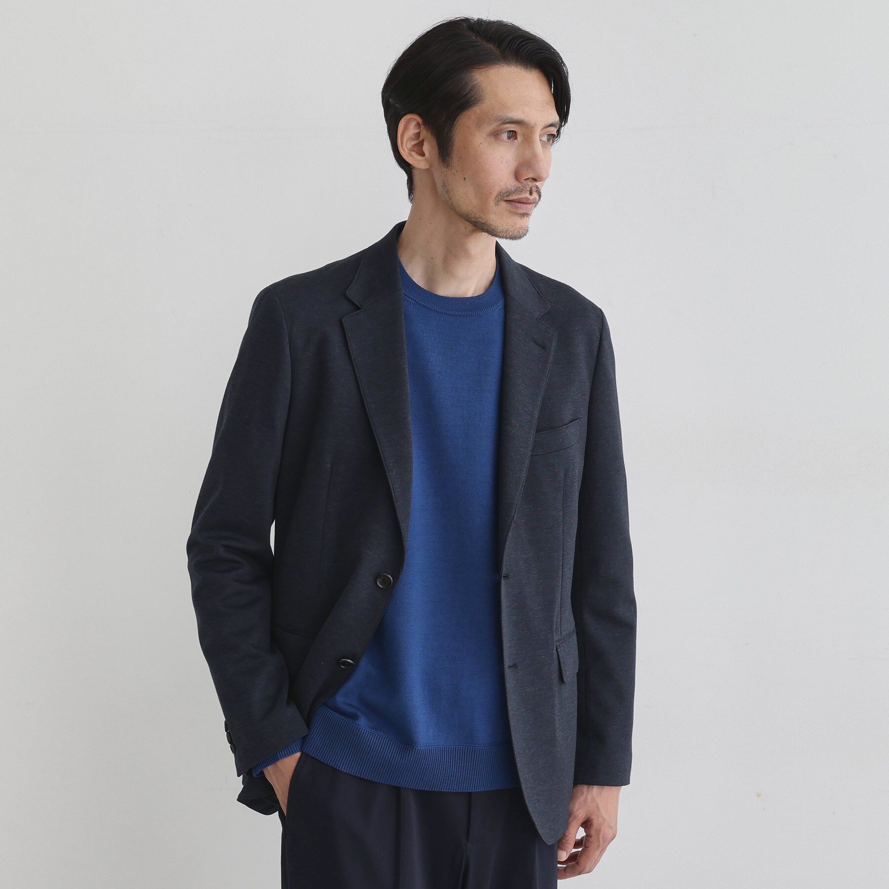 TAKEO KIKUCHI「【Sサイズ～】アンチピリング テーラードネック ニット」|ニット・セーター|