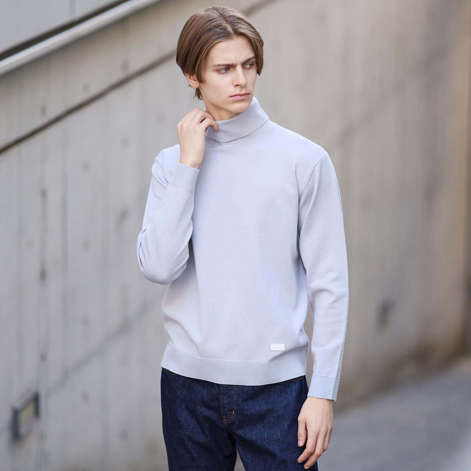 TAKEO KIKUCHI「アンチピリング タートルネック ニット」|ニット・セーター|ライトグレー(011