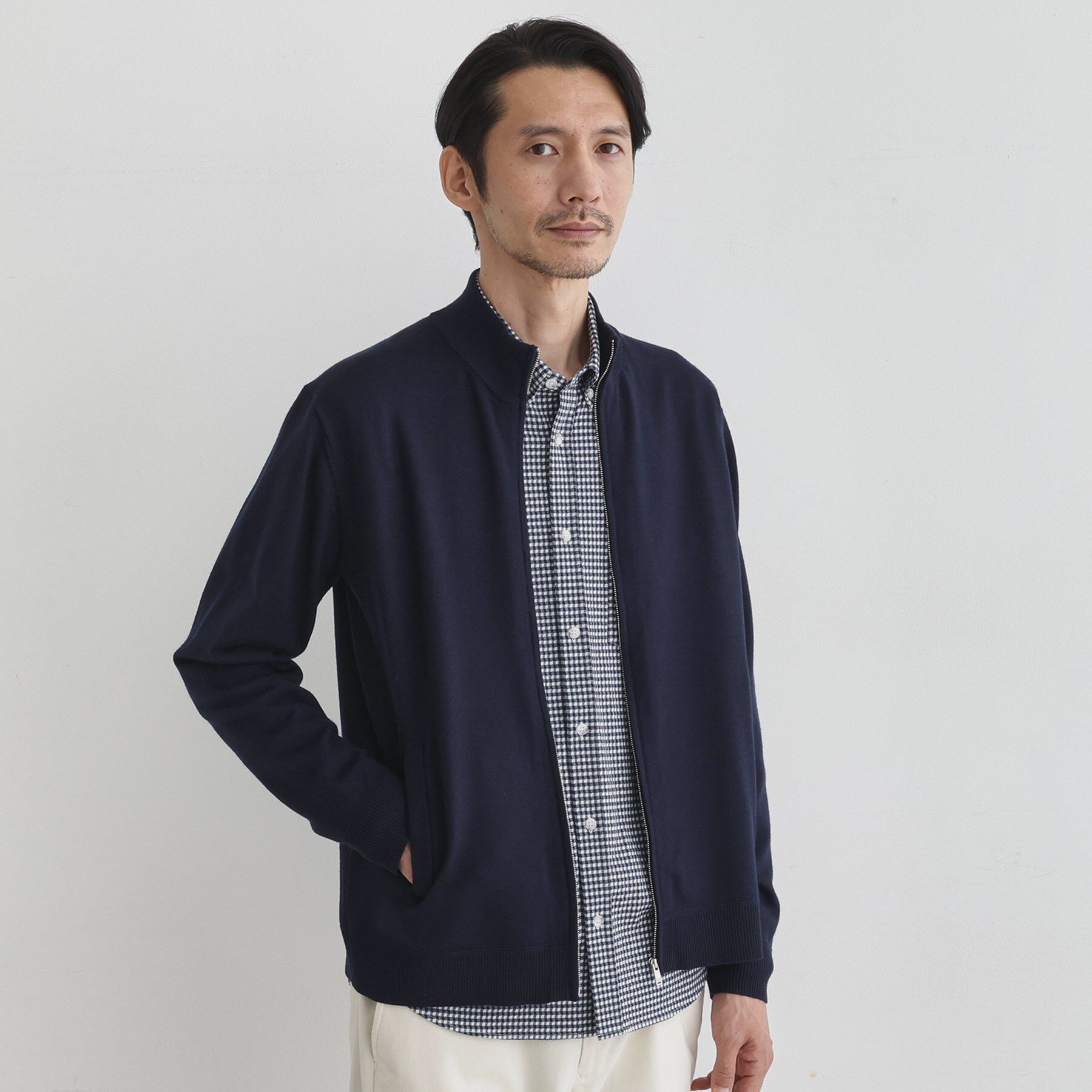 TAKEO KIKUCHI「アンチピリング ジップアップ ニット」|ニット・セーター|